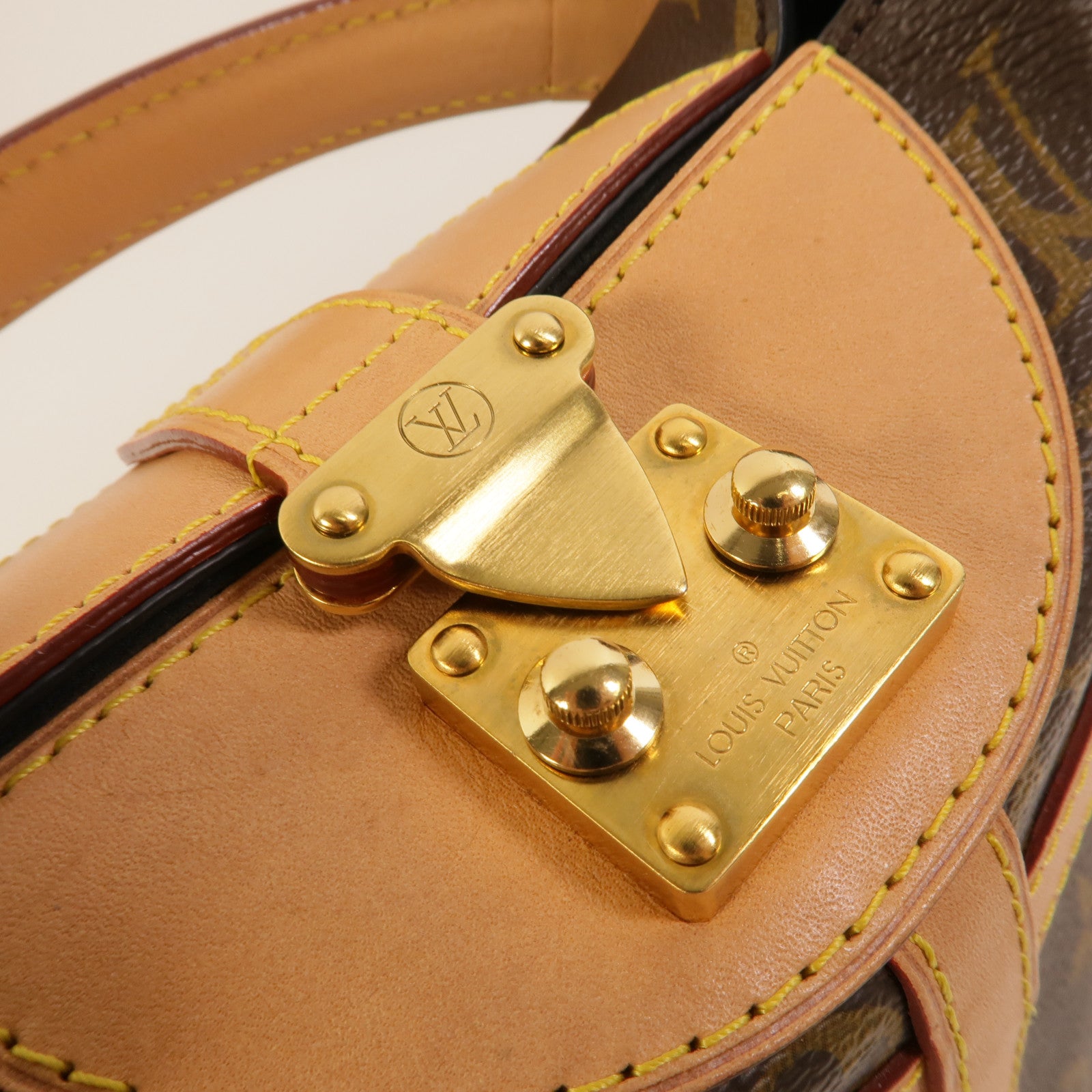 LOUIS VUITTON Monogram Duffle金扣手挽肩背兩用袋棕色