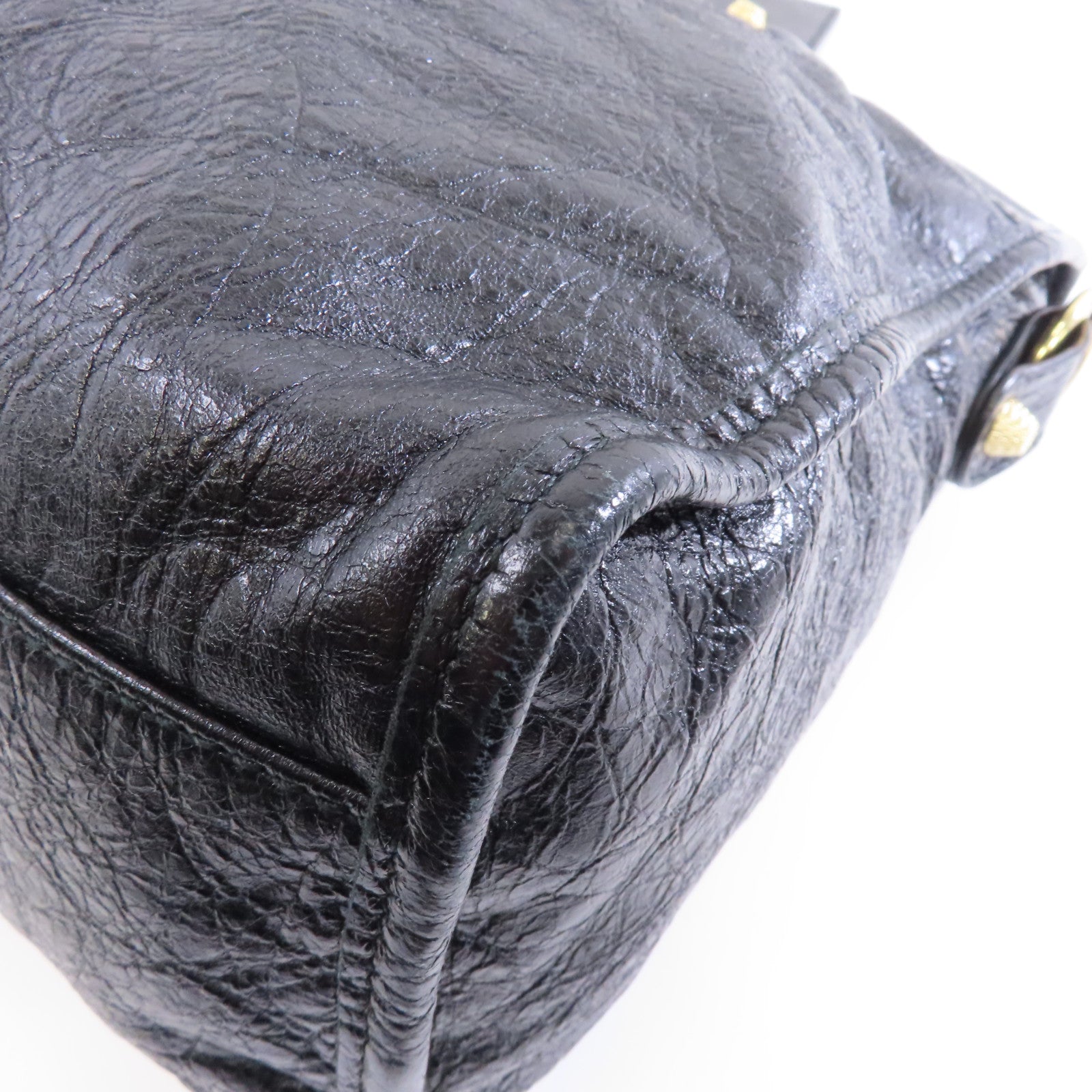 BALENCIAGA 羊皮皮革Giant City金扣手挽肩背兩用袋黑色