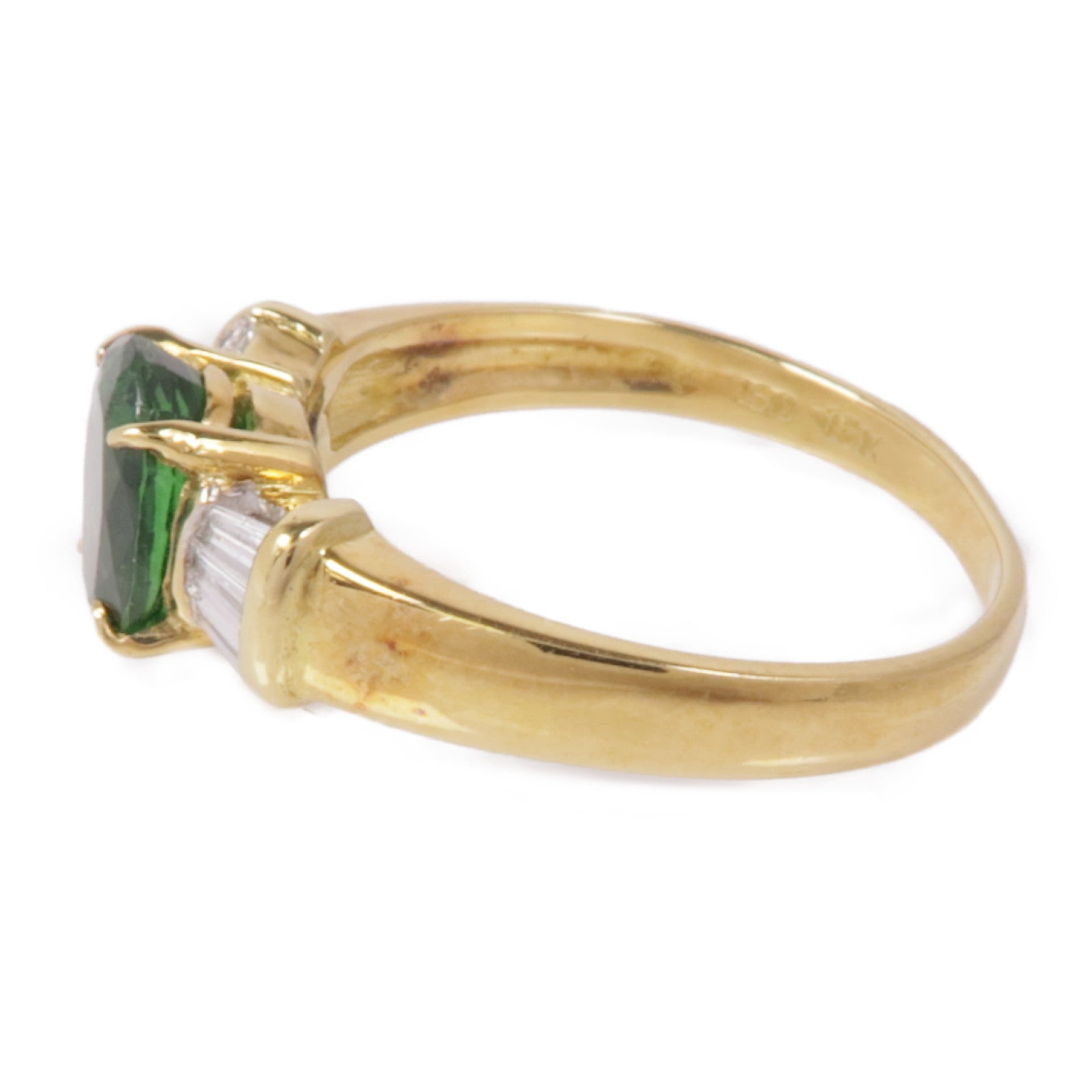 JEWELRY 【激減優惠】18K黃金Emerald/Diamond Ring綠寶石/鑽石戒指US#5.75