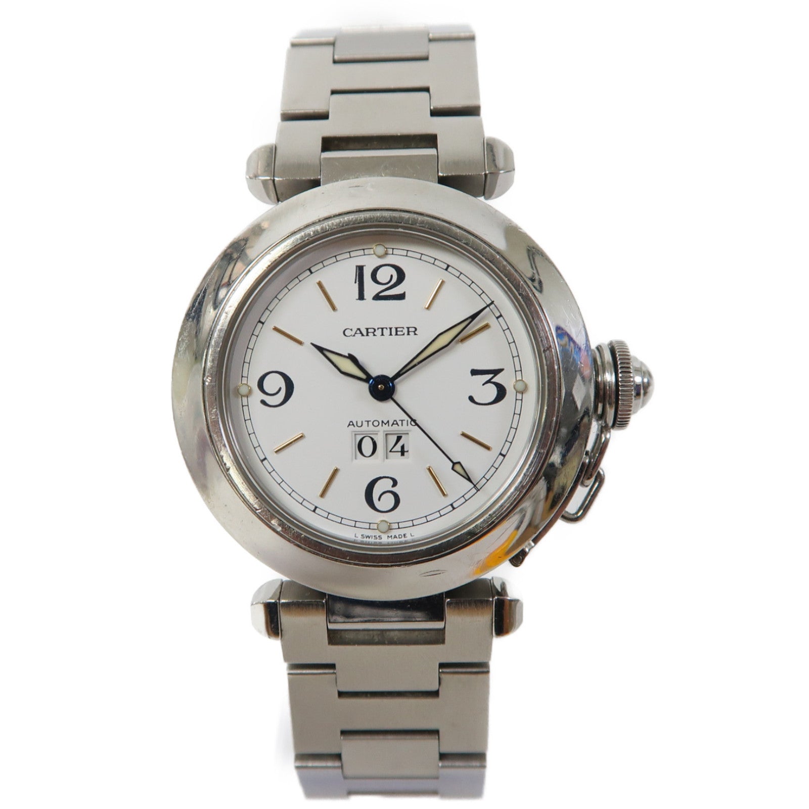 CARTIER Pasha C 不鏽鋼手錶自動機芯白色