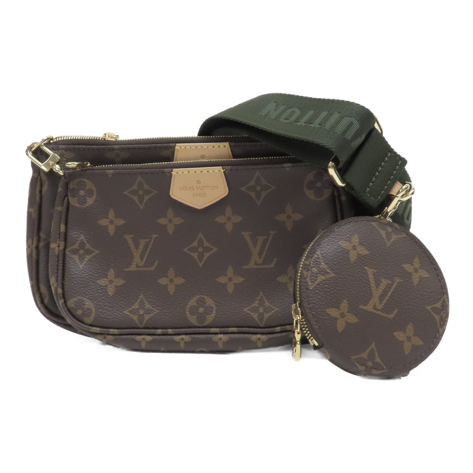 LOUIS VUITTON 【激減優惠】Monogram Multi Pochette金扣肩背袋啡色
