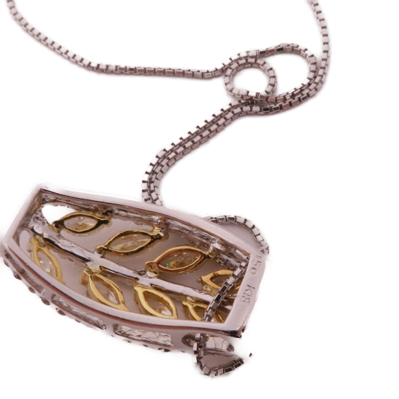 JEWELRY Diamond Necklace 18K White Gold/Yellow Gold