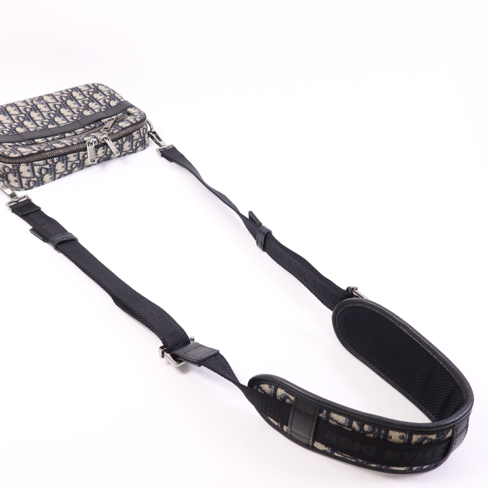 Dior 帆布Safari Messenger Bag銀扣肩背袋