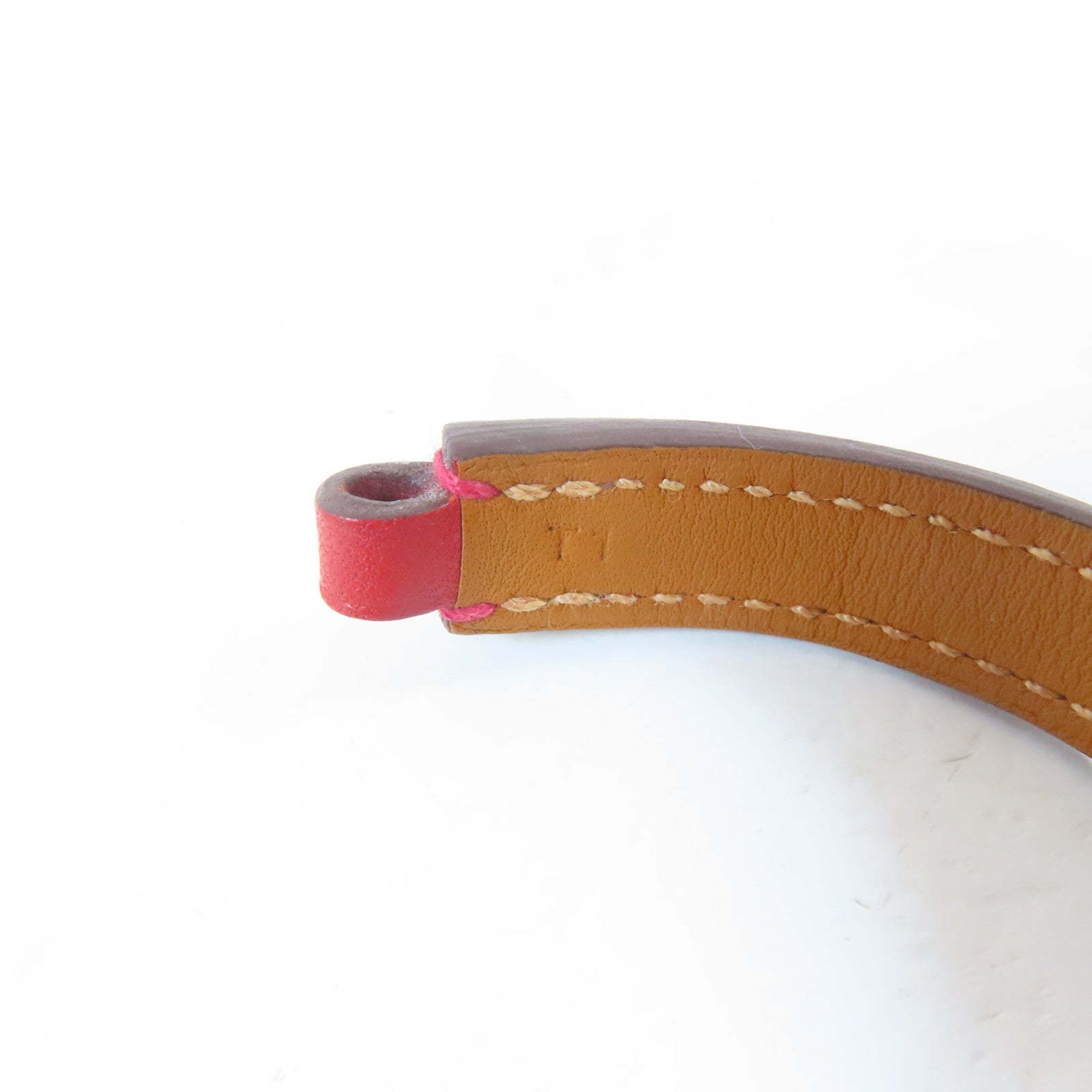 HERMES 【激減優惠】Swift皮革Rivale Double Tour Bracelet銀扣手鐲紅色/Rouge Tomate
