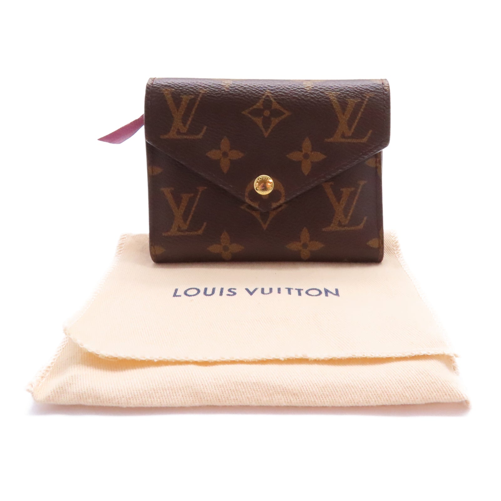 LOUIS VUITTON Monogram Victorine金扣錢包啡色/紅色