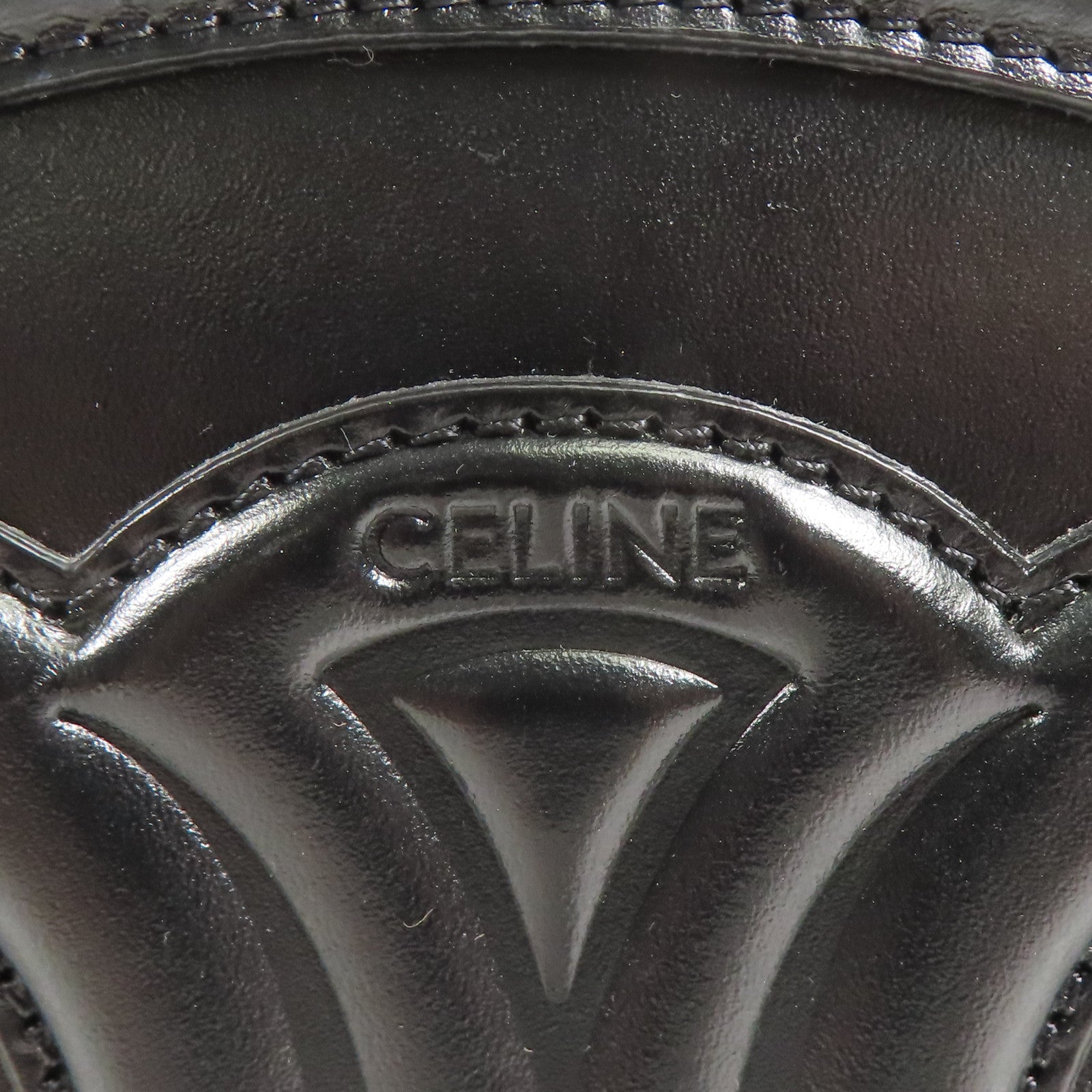 CELINE GHW Oval Bag Shoulder Bag Calfskin Leather Black
