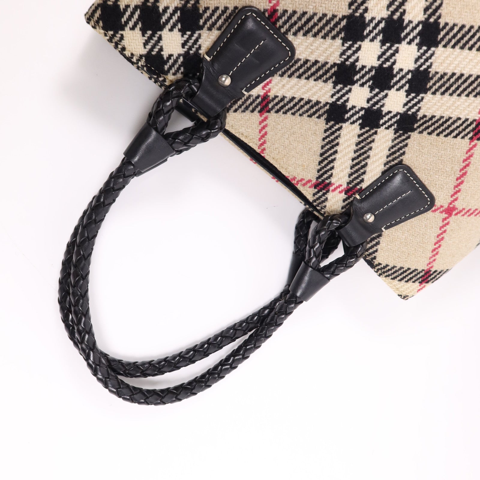 BURBERRY 帆布Tote Bag銀扣肩背袋