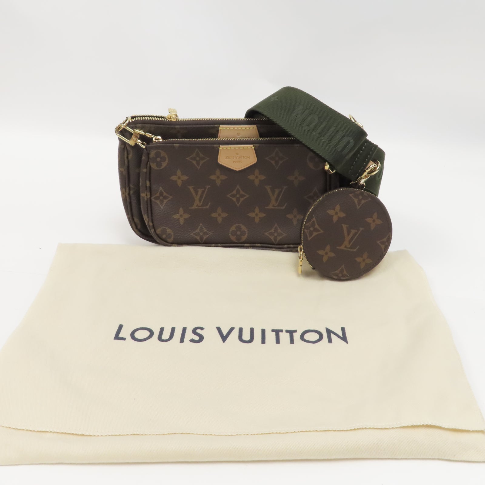 LOUIS VUITTON 【激減優惠】Monogram Multi Pochette金扣肩背袋啡色