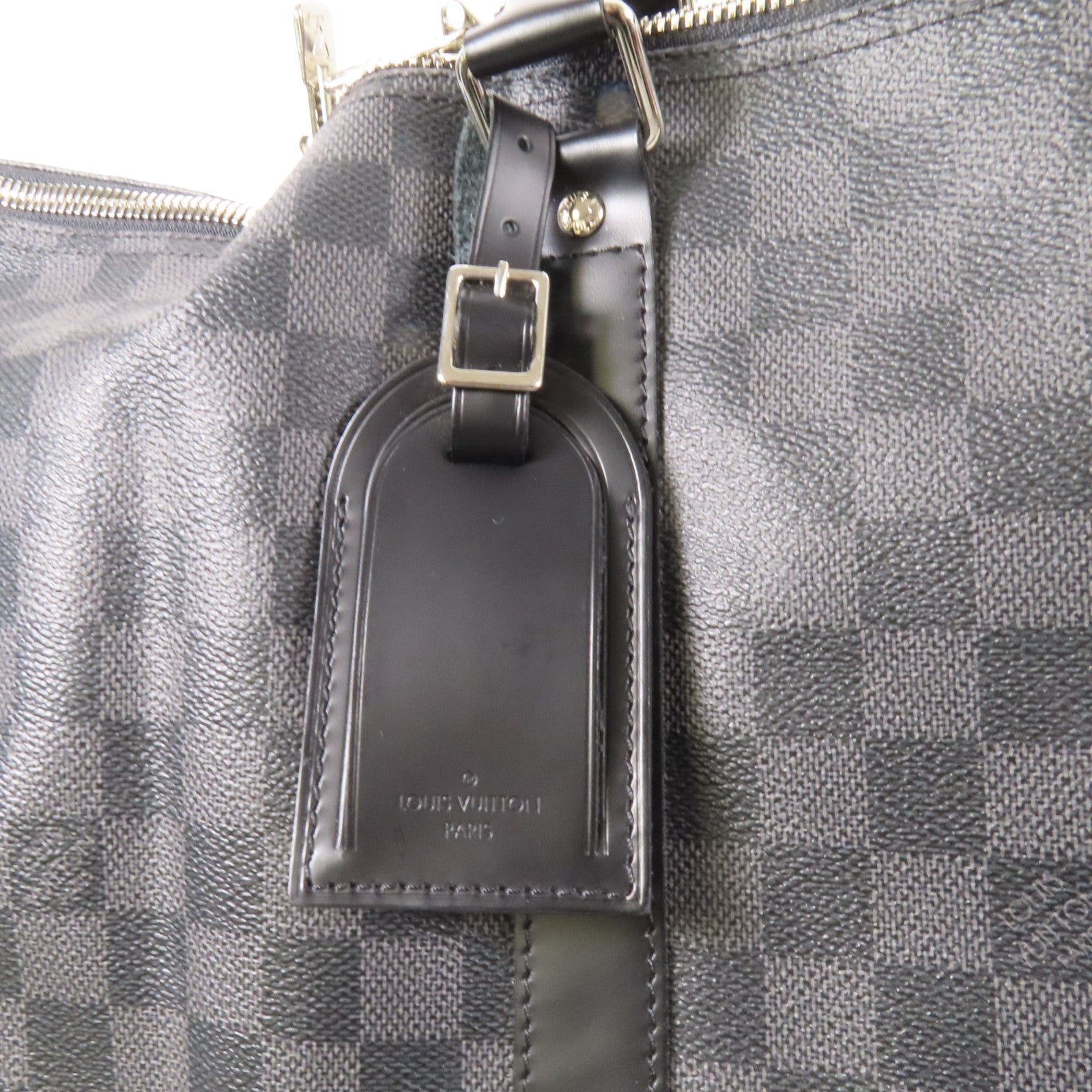 LOUIS VUITTON Damier Graphite Keepall 55銀扣手挽袋