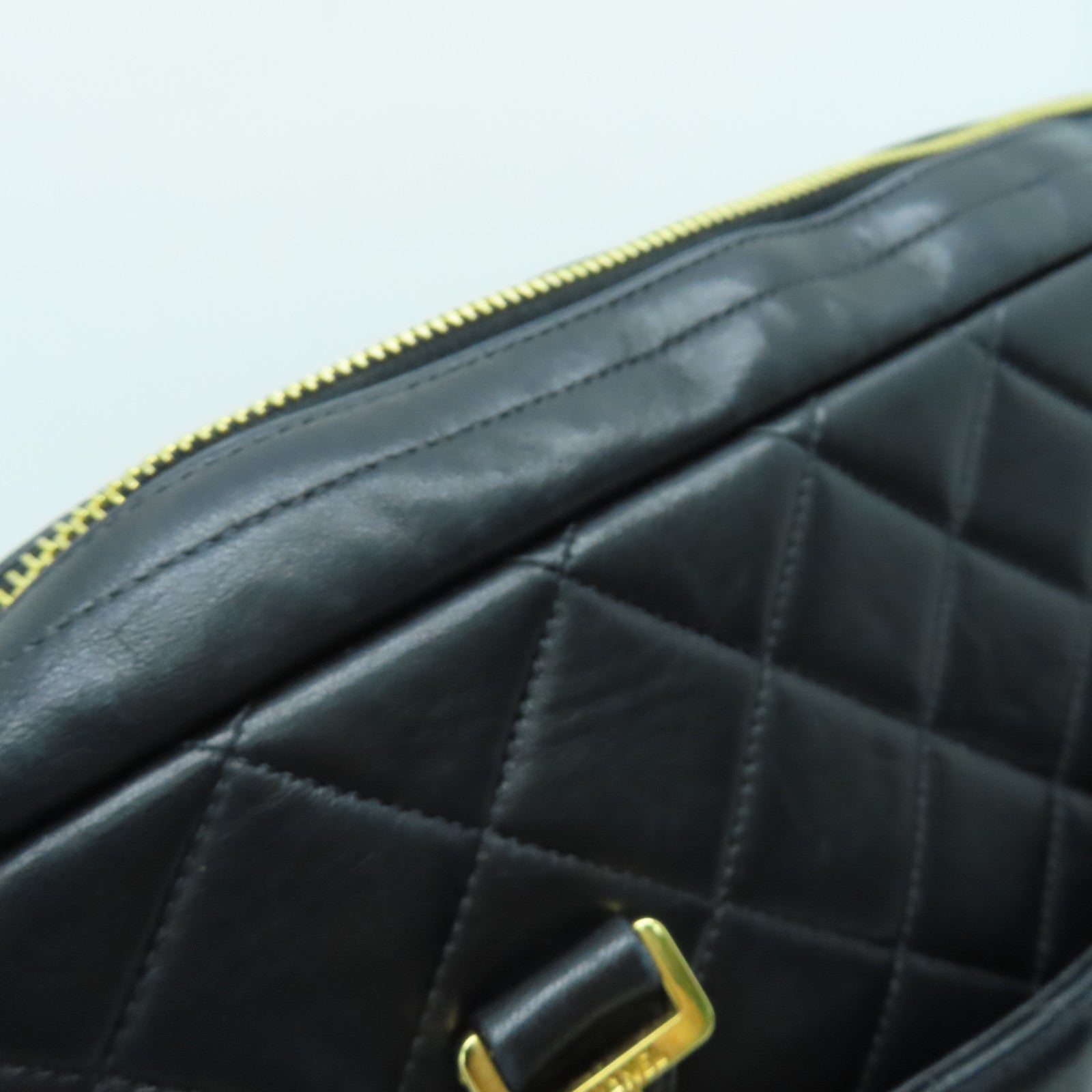 CHANEL 菱格羊皮皮革Chain Shoulder金扣肩背袋黑色