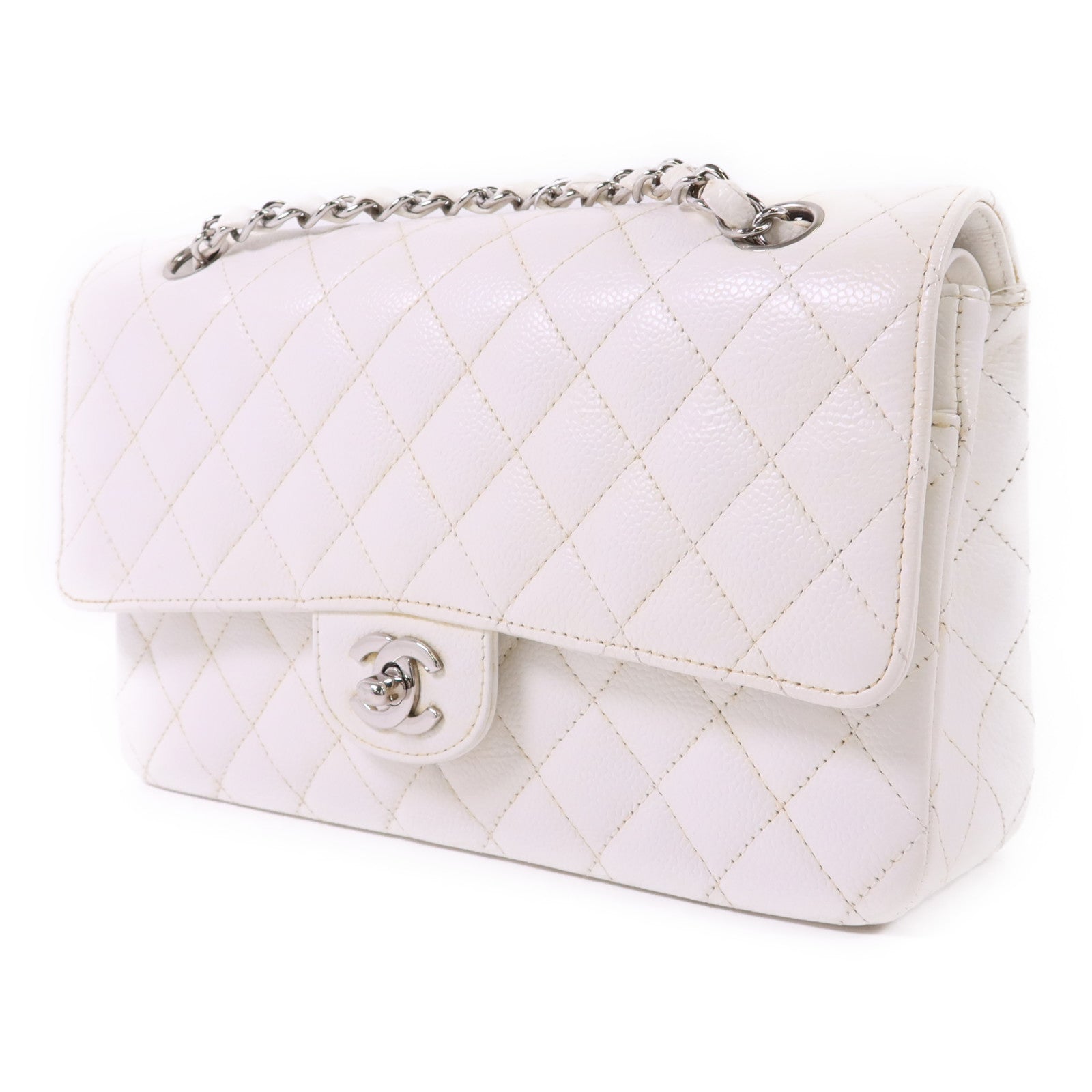 CHANEL 牛皮皮革Classic 25銀扣鏈帶肩背袋