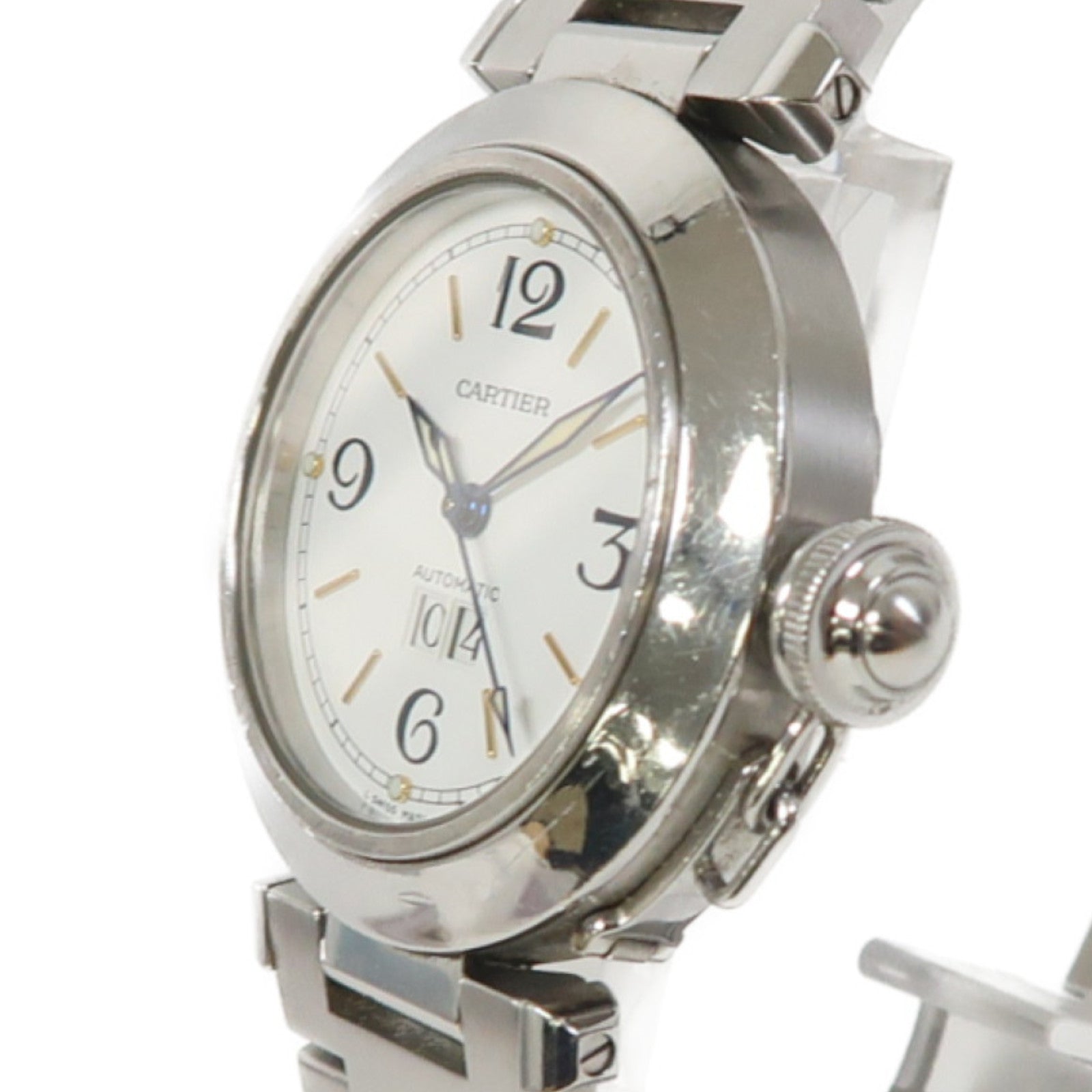 CARTIER Pasha C 不鏽鋼手錶自動機芯白色
