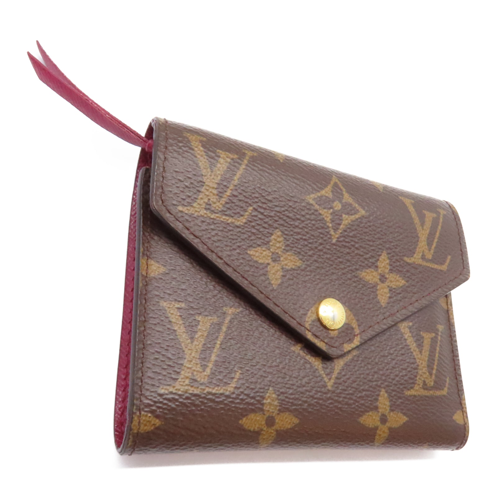 LOUIS VUITTON Monogram Victorine金扣錢包啡色/紅色