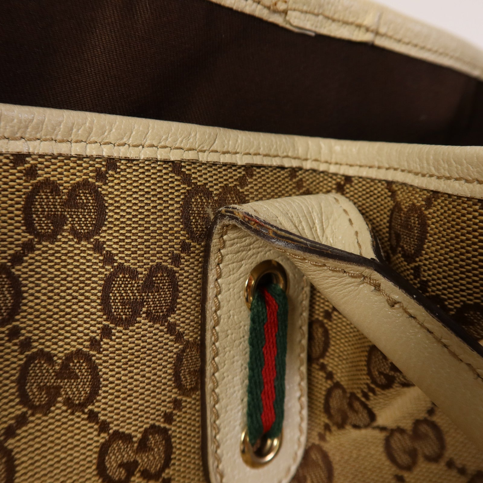 GUCCI 帆布Shoulder Tote金扣肩背袋/手挽袋