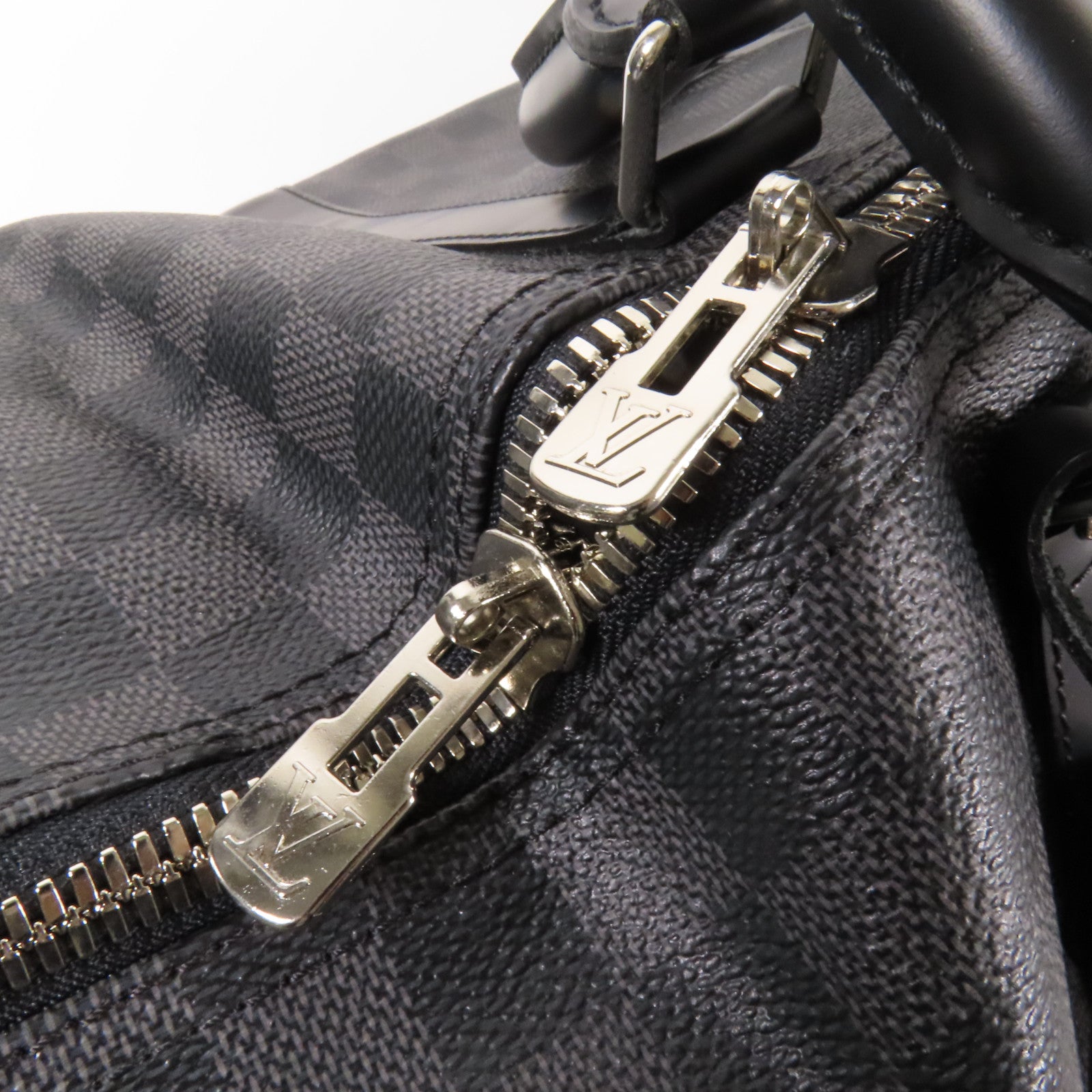 LOUIS VUITTON Damier Graphite Keepall 55銀扣手挽袋