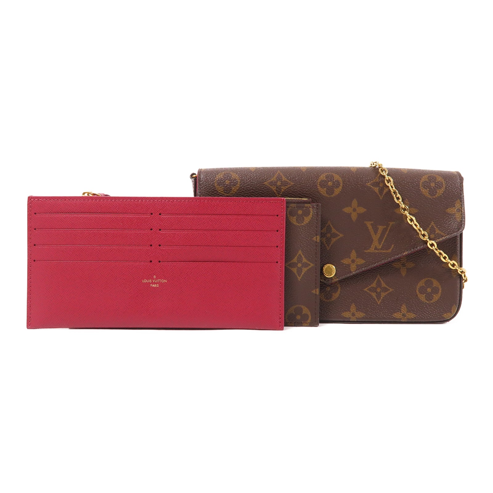 LOUIS VUITTON LV GHW Pochette Felicie Chain Shoulder Bag M61276 Monogram Brown