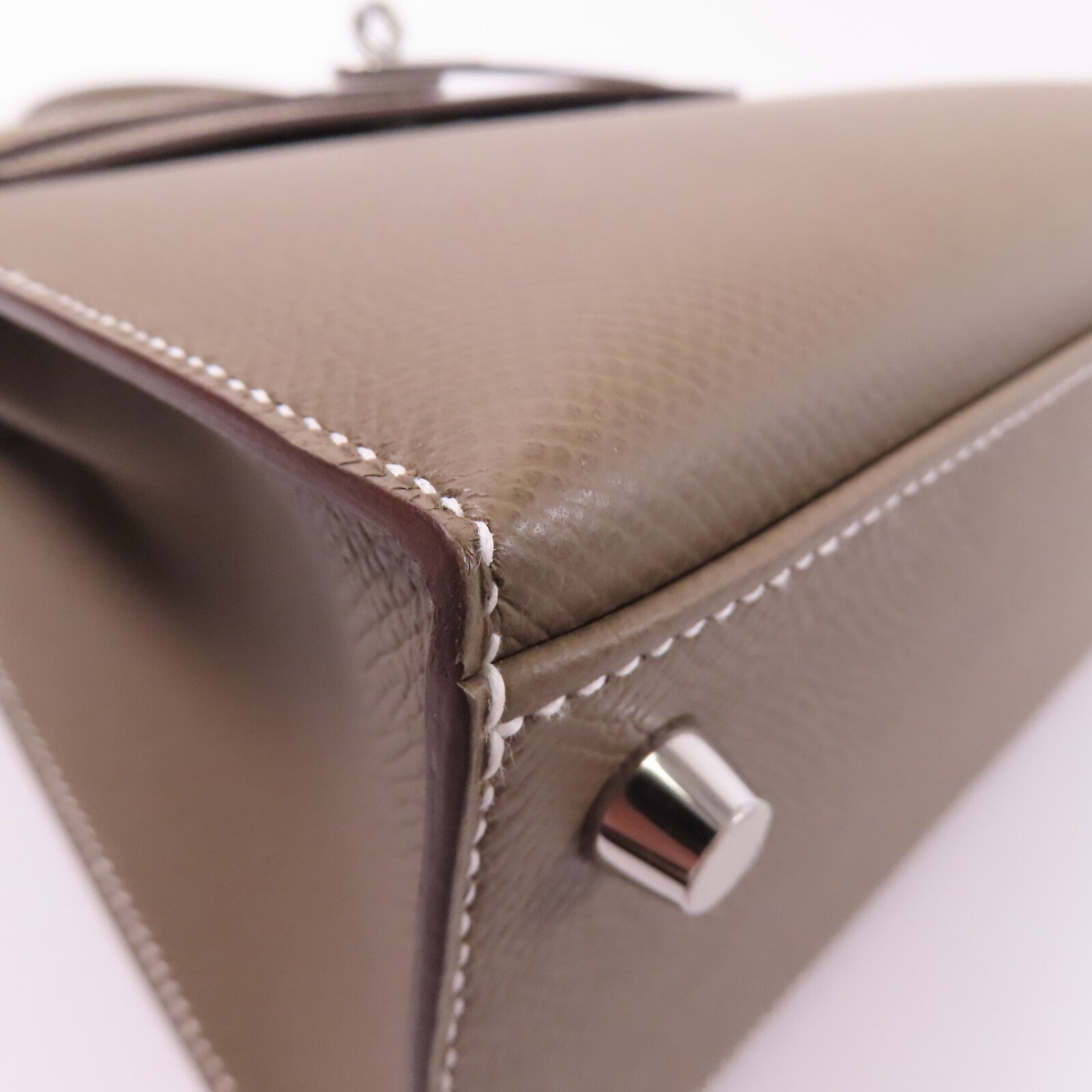 HERMES Epsom皮革Kelly 25手挽肩背兩用袋Etoupe