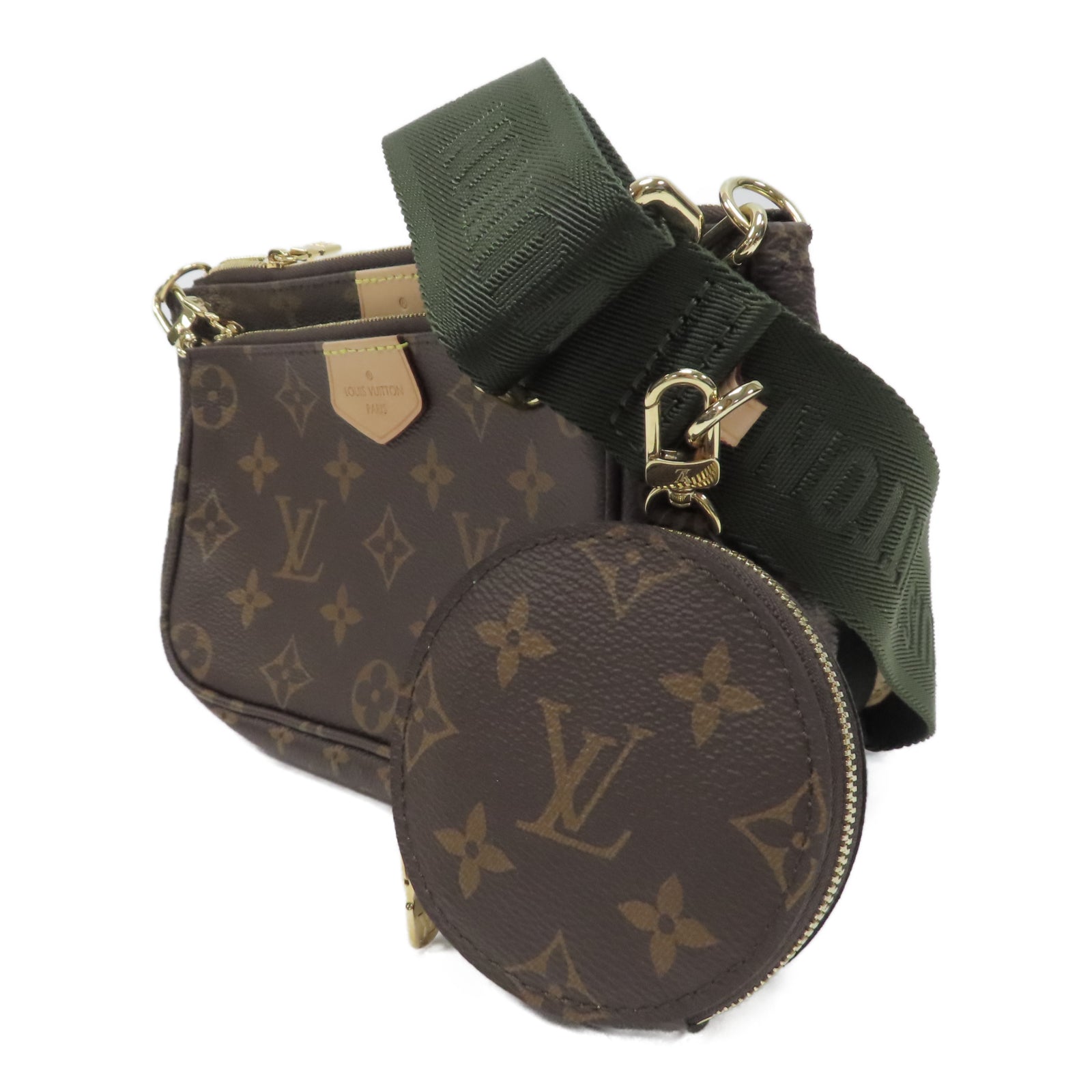 LOUIS VUITTON 【激減優惠】Monogram Multi Pochette金扣肩背袋啡色