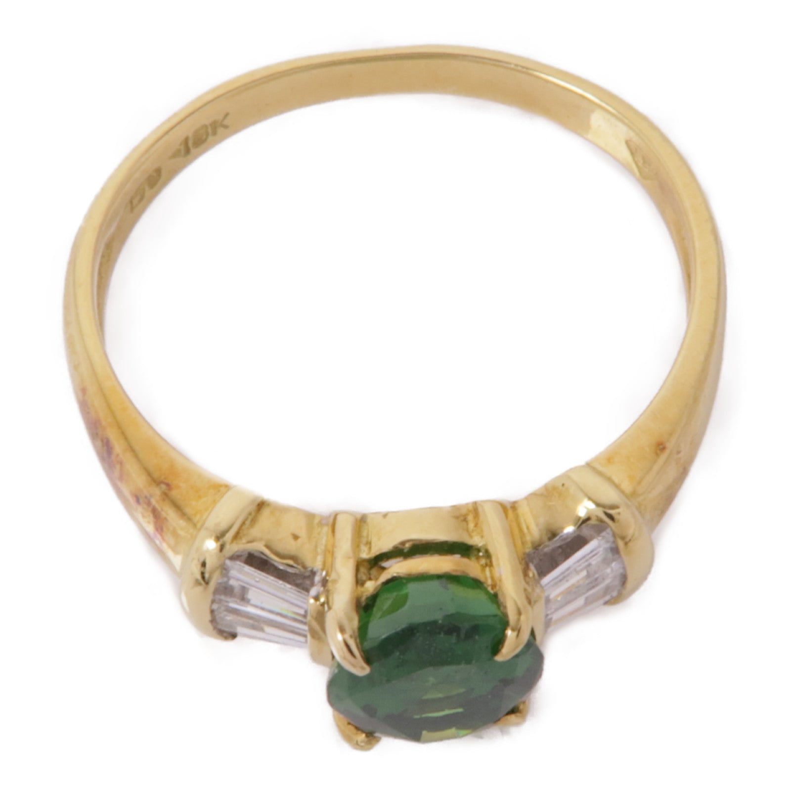 JEWELRY 【激減優惠】18K黃金Emerald/Diamond Ring綠寶石/鑽石戒指US#5.75
