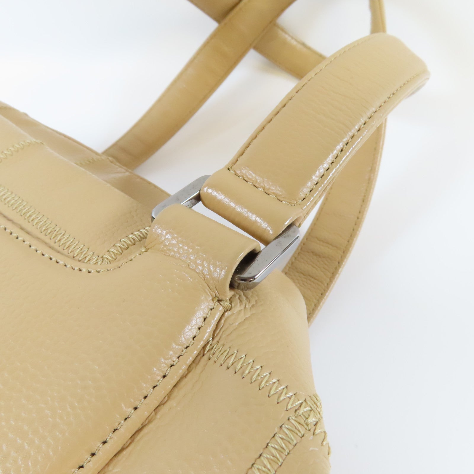 CHANEL 【激減優惠】Caviar皮革Vintage Shoulder Bag銀扣肩背袋杏色