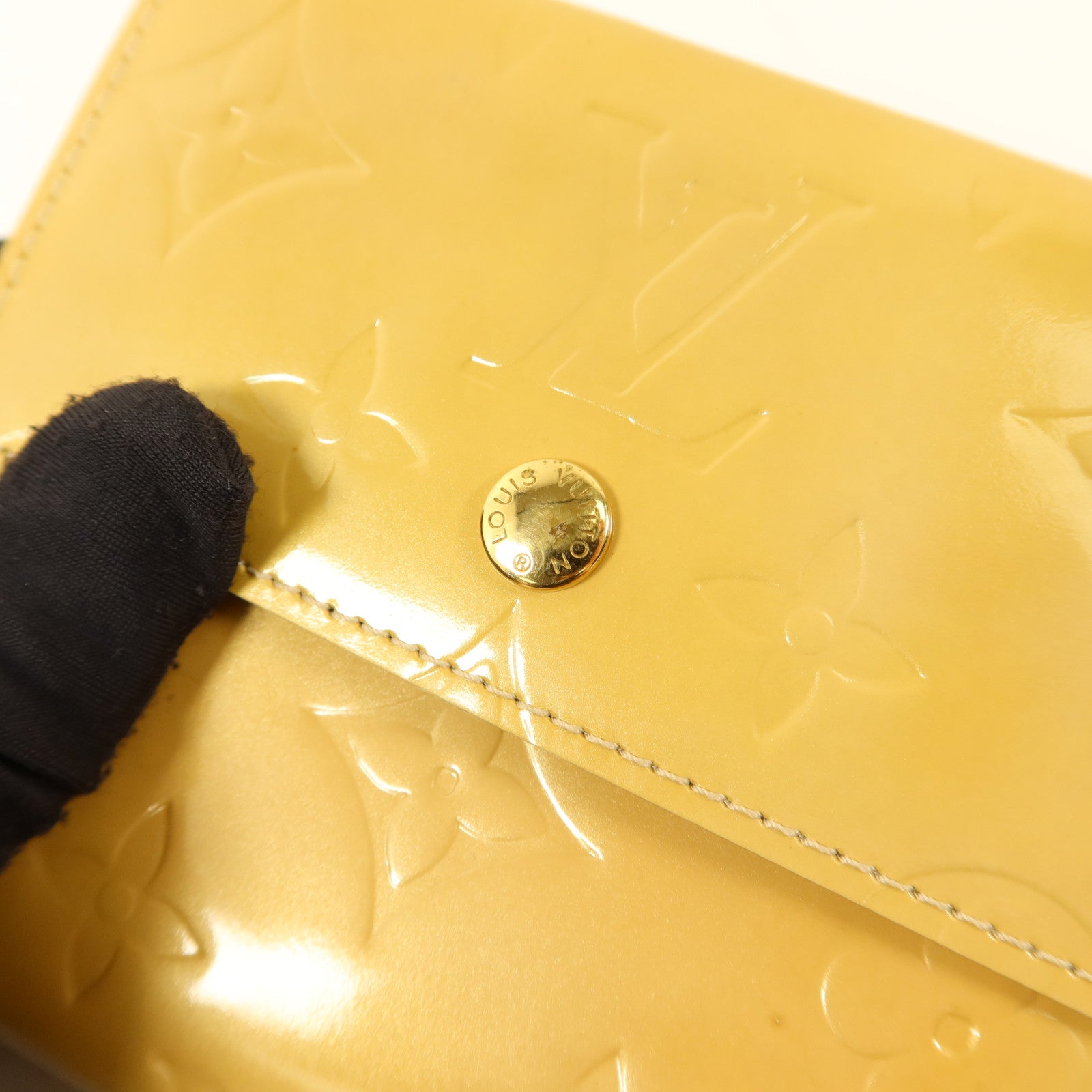 LOUIS VUITTON Monogram Vernis Elise Compact Wallet金扣錢包