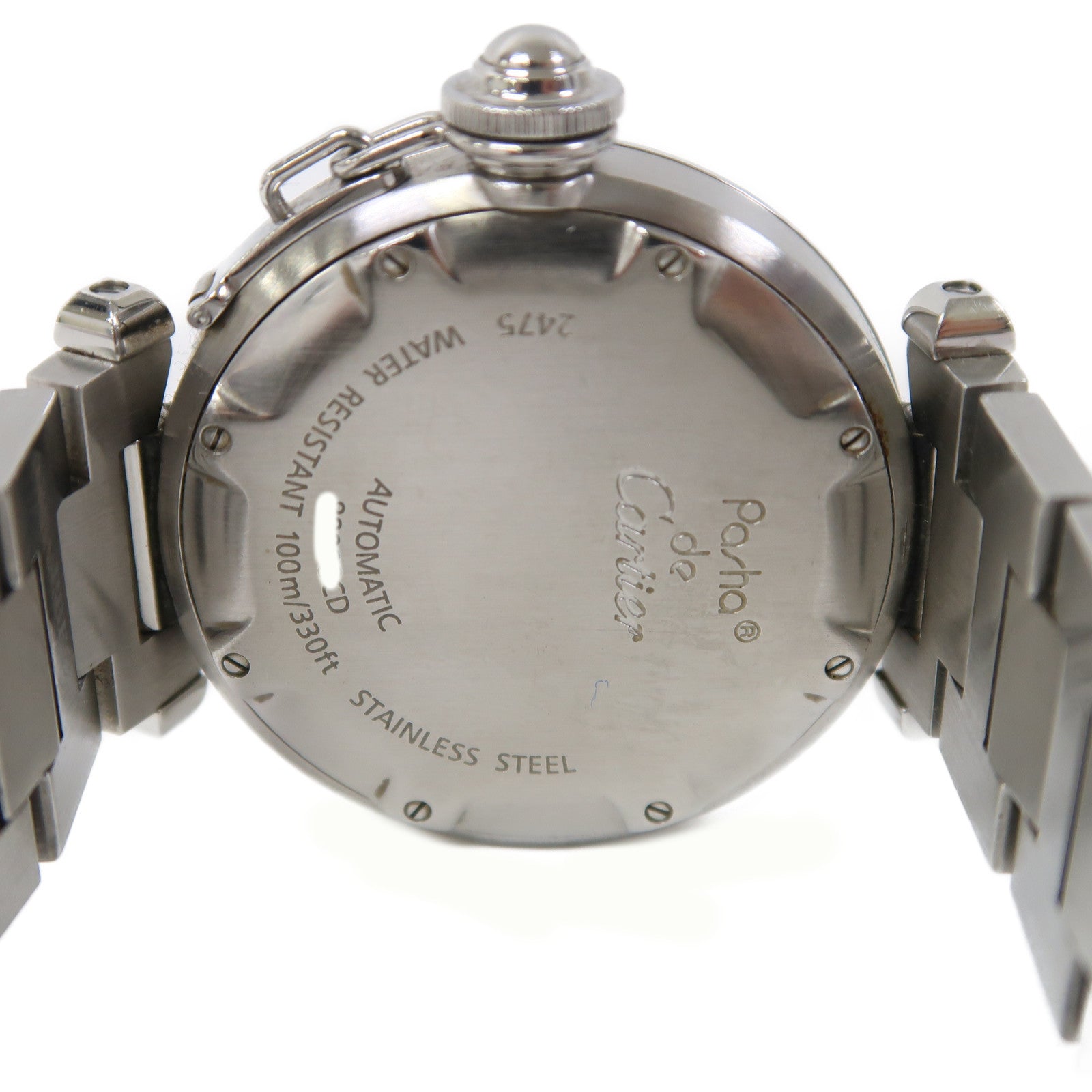 CARTIER Pasha C 不鏽鋼手錶自動機芯白色