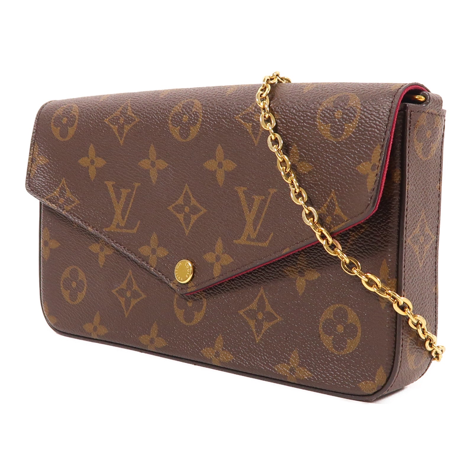 LOUIS VUITTON LV GHW Pochette Felicie Chain Shoulder Bag M61276 Monogram Brown