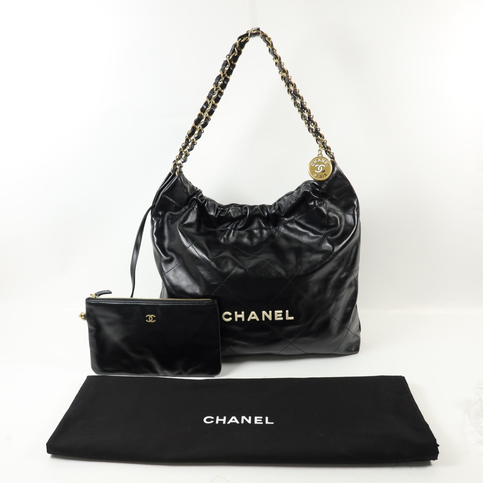 CHANEL 牛皮皮革C22 Medium鏈帶肩背袋