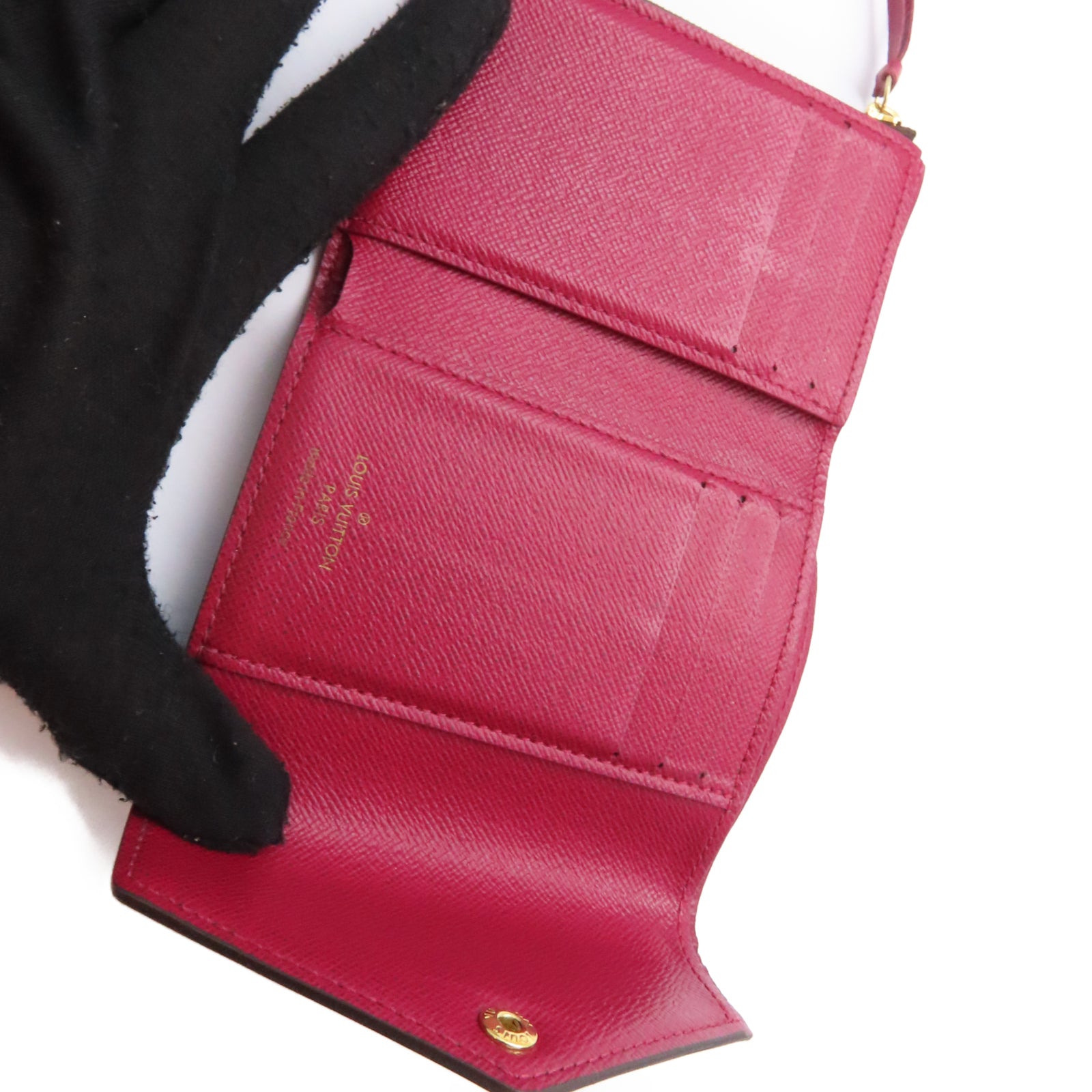 LOUIS VUITTON Monogram Victorine金扣錢包啡色/紅色