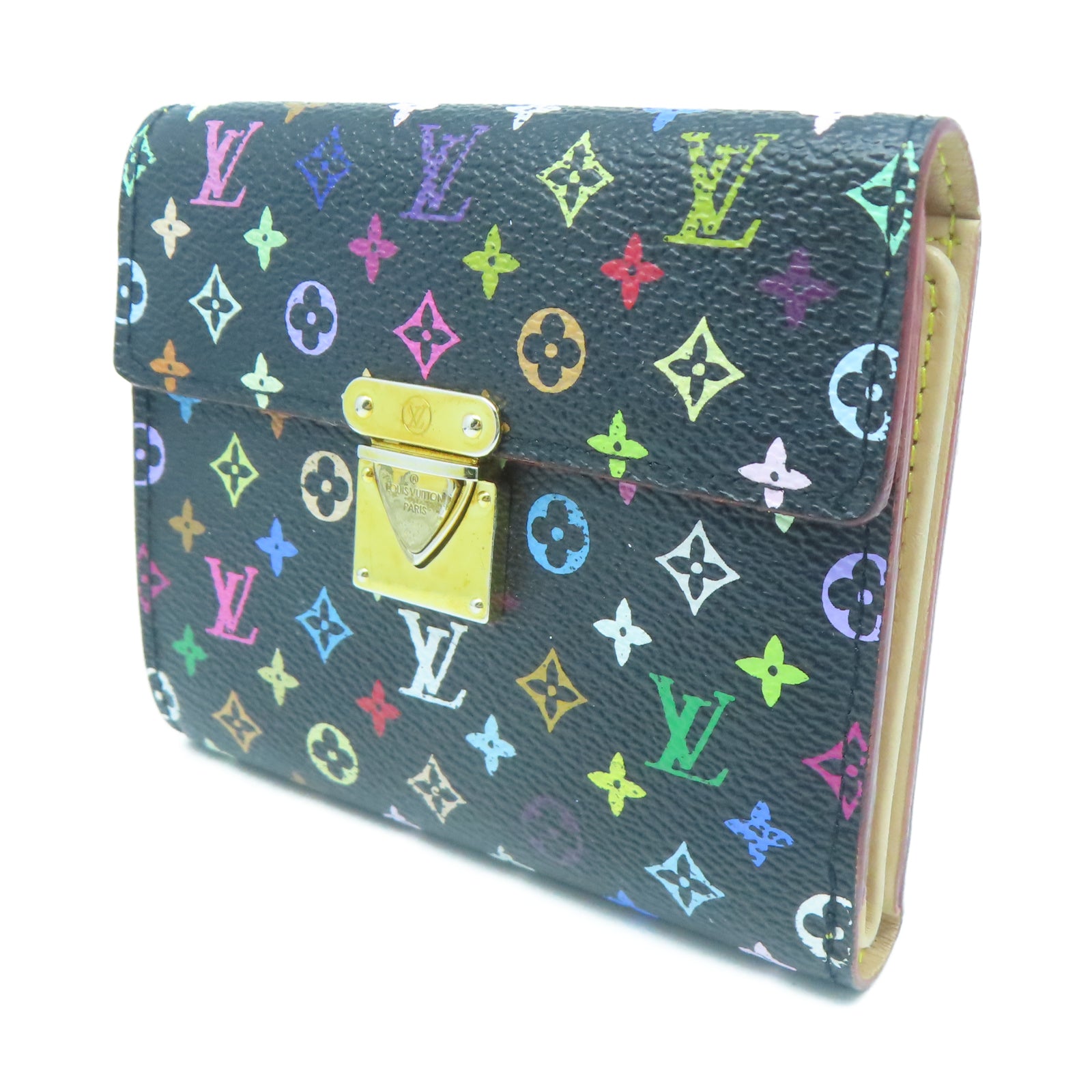 LOUIS VUITTON 【激減優惠】Monogram Multicolore金扣錢包黑色/彩色