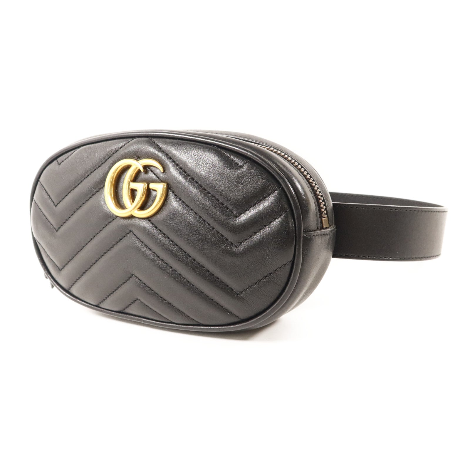 GUCCI 牛皮皮革GG Marmont Belt Bag金扣腰包