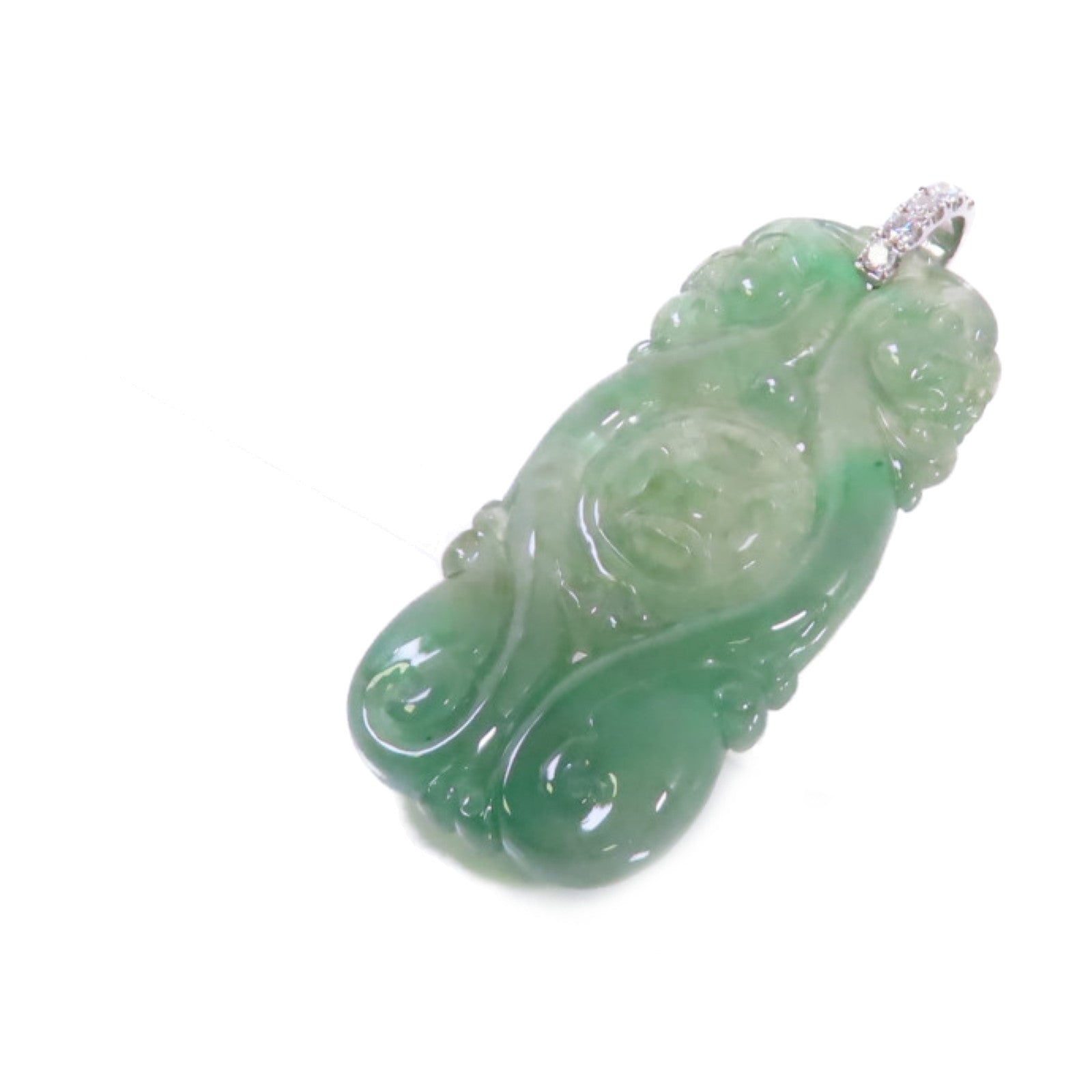 JEWELRY 18K白金/翡翠/鑽石Jade Diamond Pendant Top吊墜頭扣