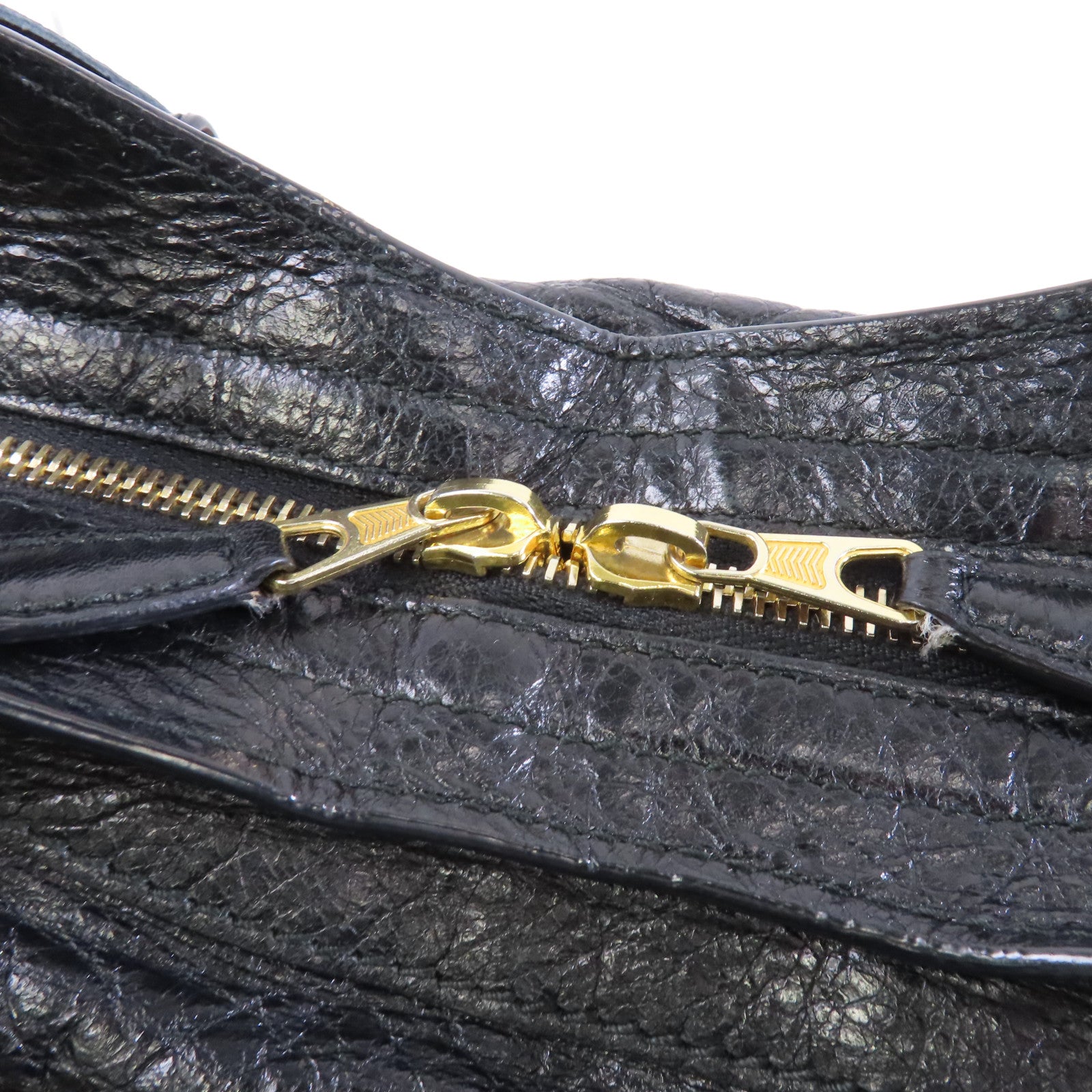 BALENCIAGA 羊皮皮革Giant City金扣手挽肩背兩用袋黑色