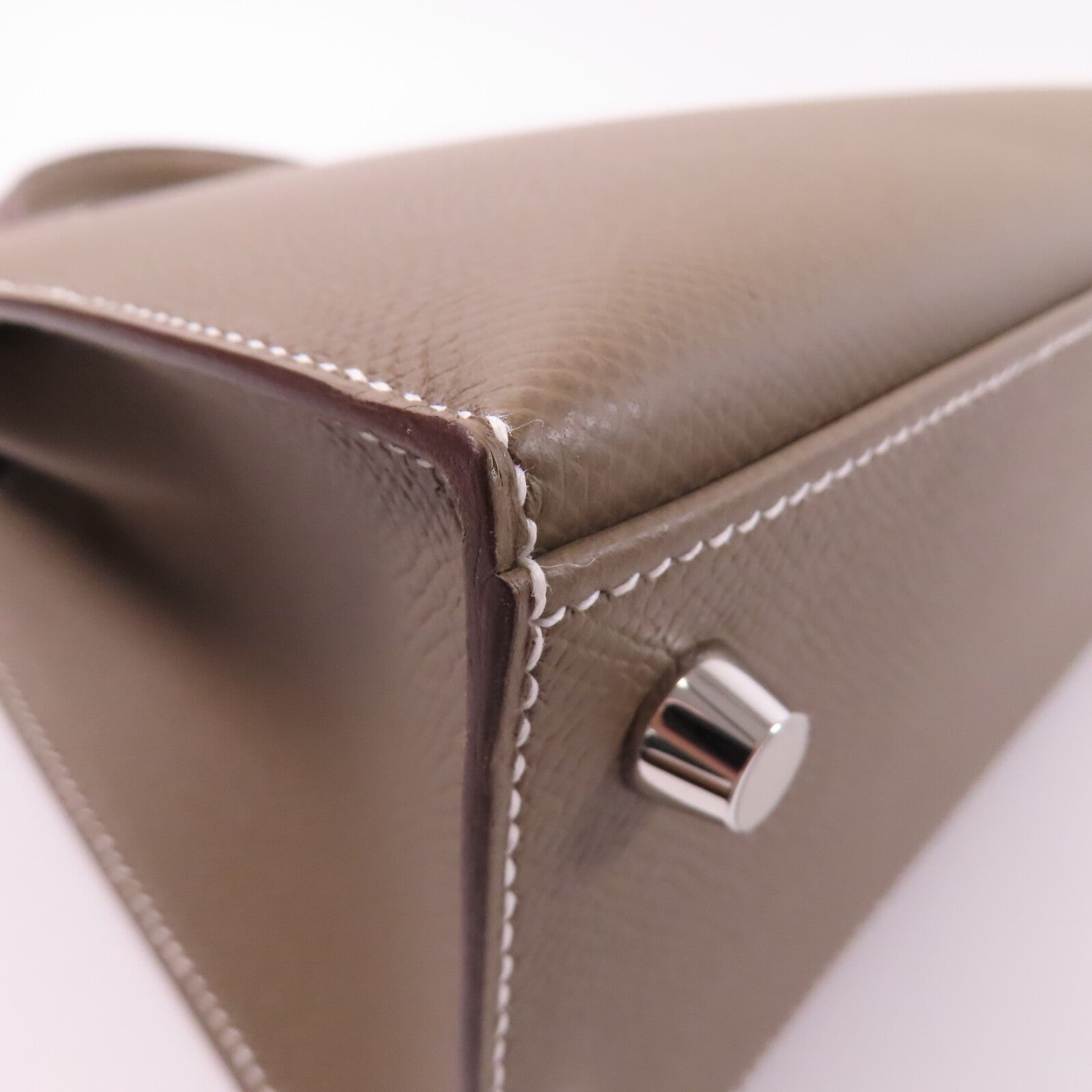 HERMES Epsom皮革Kelly 25手挽肩背兩用袋Etoupe