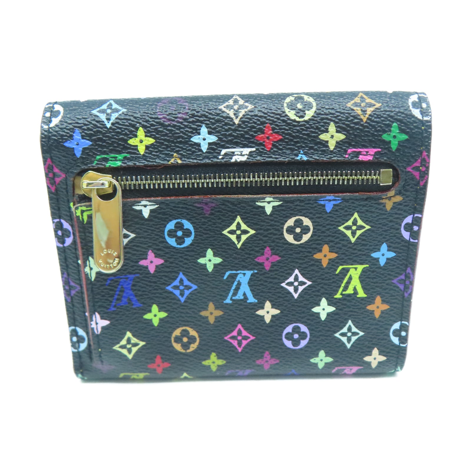 LOUIS VUITTON 【激減優惠】Monogram Multicolore金扣錢包黑色/彩色