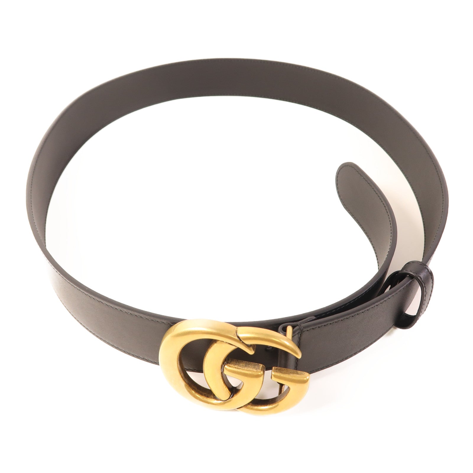 GUCCI 牛皮皮革GG Belt金扣皮帶