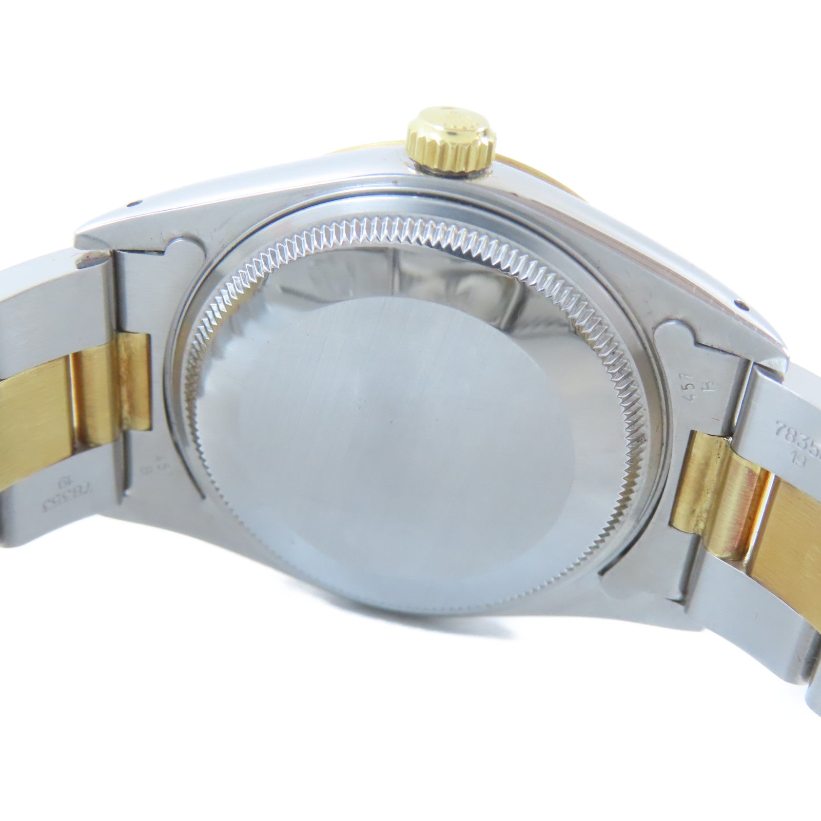 ROLEX Oyster Perpetual18K黃金/不鏽鋼手錶自動機芯白色#17.25cm