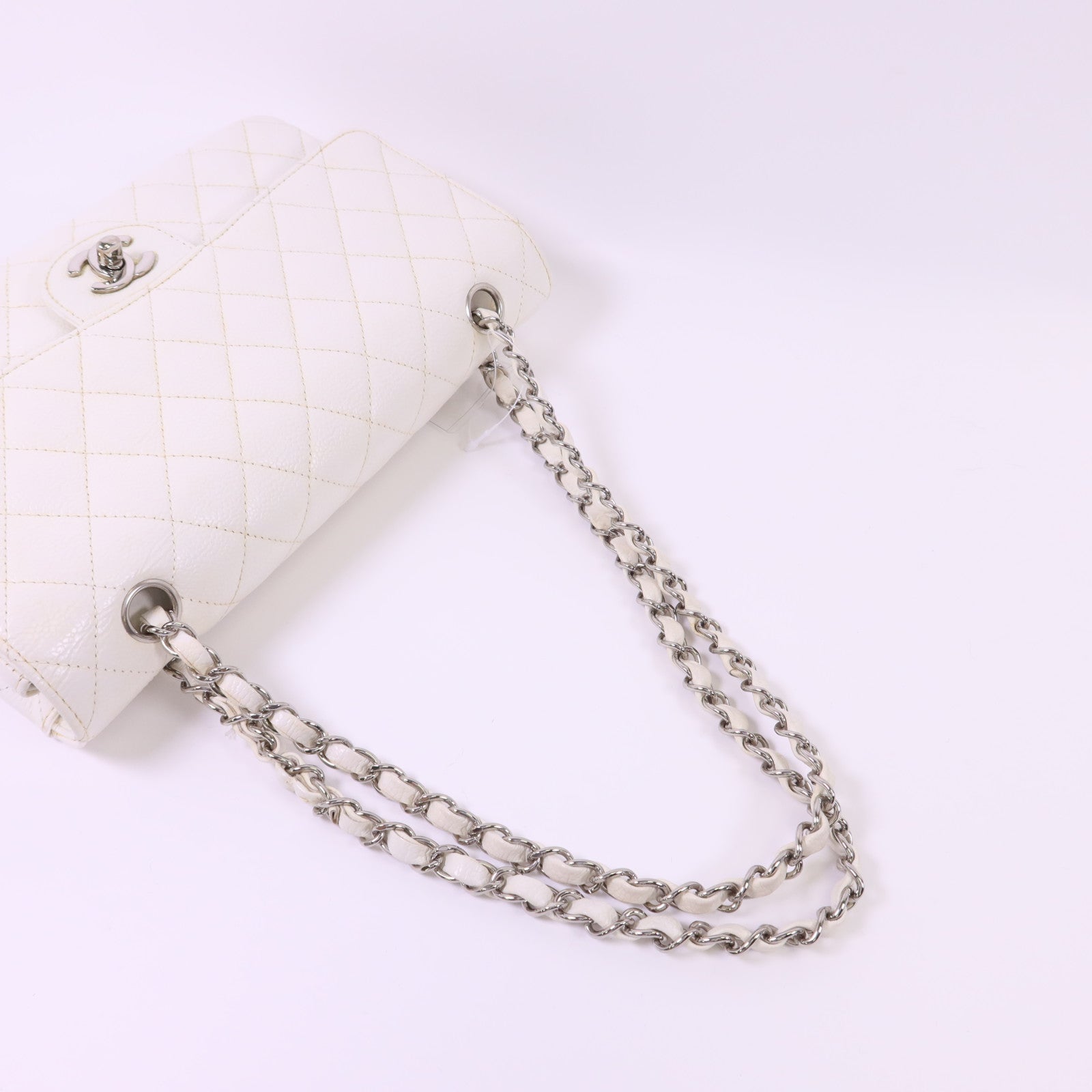 CHANEL 牛皮皮革Classic 25銀扣鏈帶肩背袋