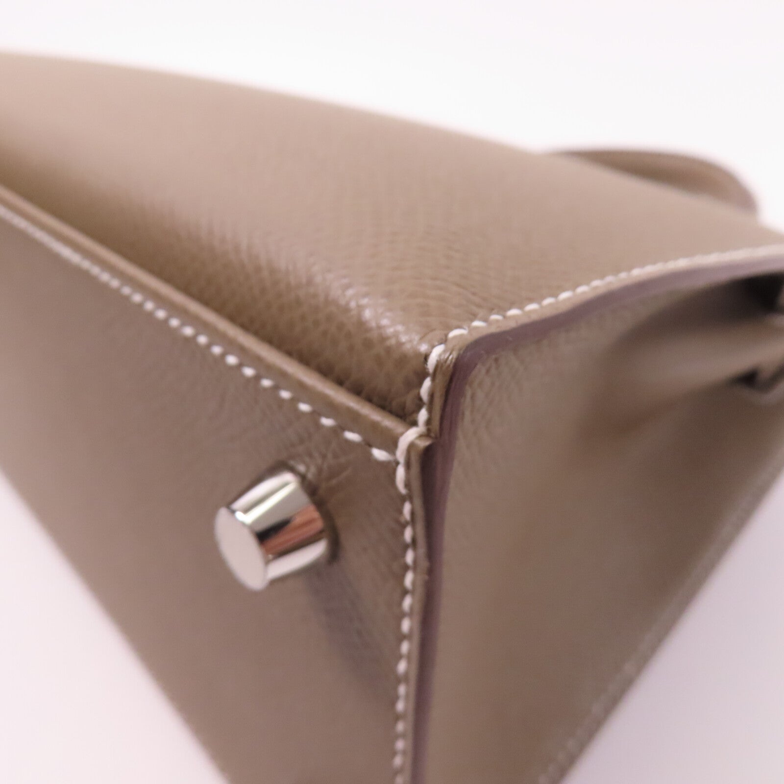 HERMES Epsom皮革Kelly 25手挽肩背兩用袋Etoupe