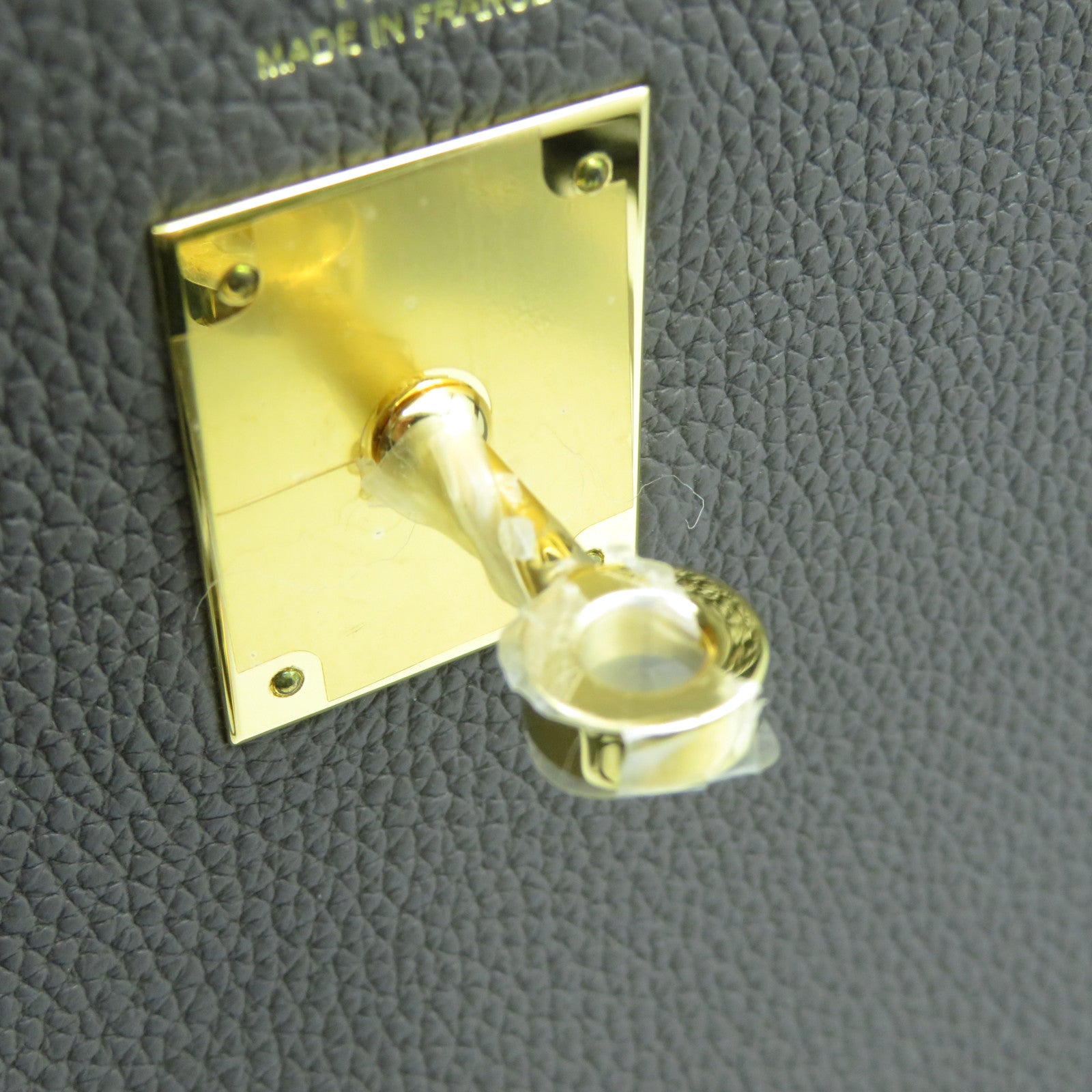HERMES Clemence皮革Kelly 28金扣手挽肩背兩用袋Etoupe大象灰色