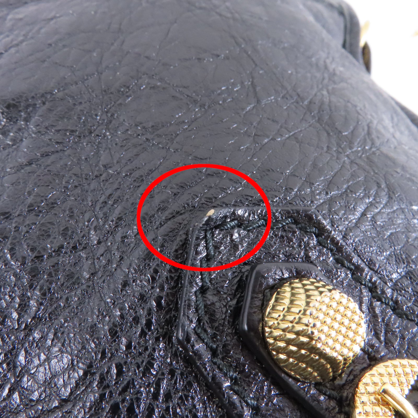 BALENCIAGA 羊皮皮革Giant City金扣手挽肩背兩用袋黑色