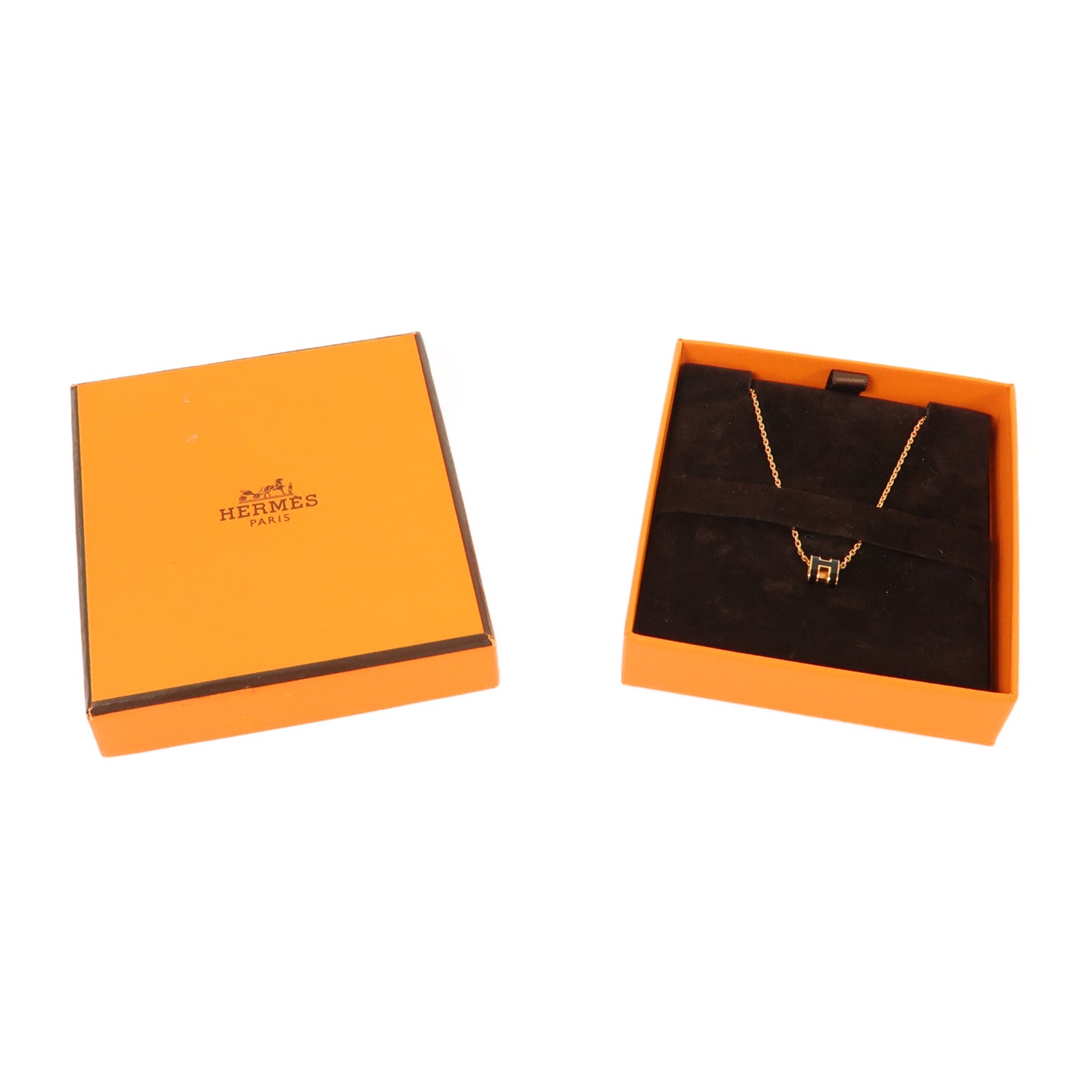 HERMES 【激減優惠】金屬Mini Pop H Necklace項鍊黑色