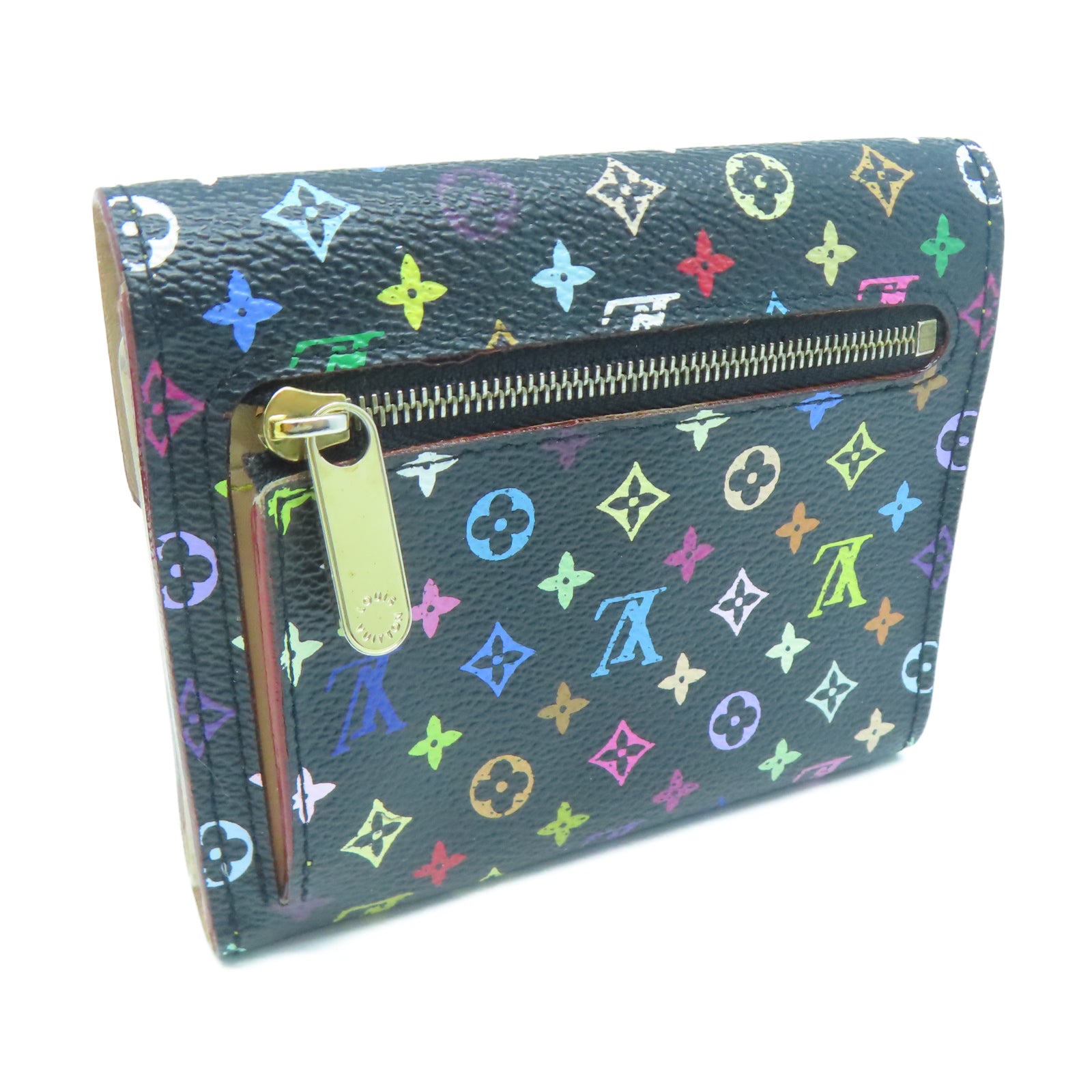 LOUIS VUITTON 【激減優惠】Monogram Multicolore金扣錢包黑色/彩色