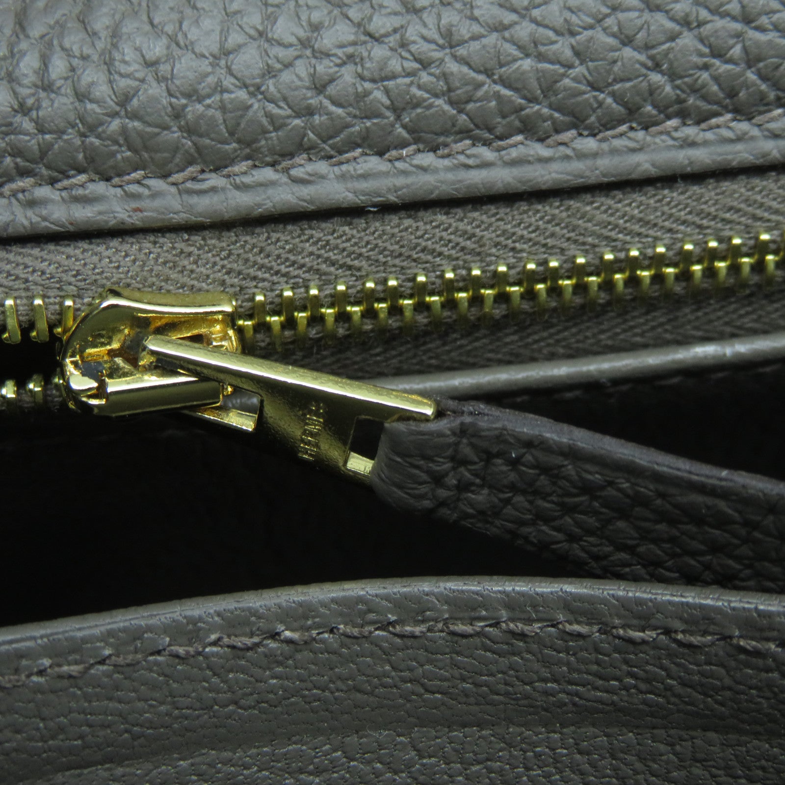 HERMES Clemence皮革Kelly 28金扣手挽肩背兩用袋Etoupe大象灰色