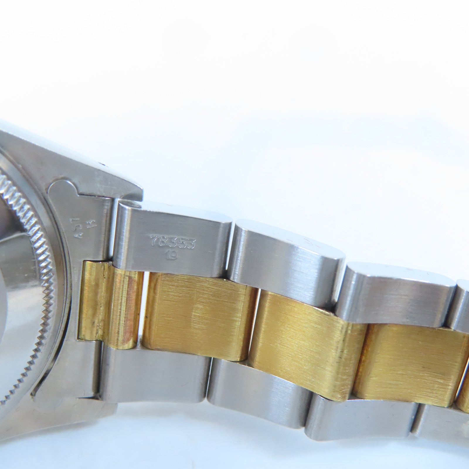 ROLEX Oyster Perpetual18K黃金/不鏽鋼手錶自動機芯白色#17.25cm