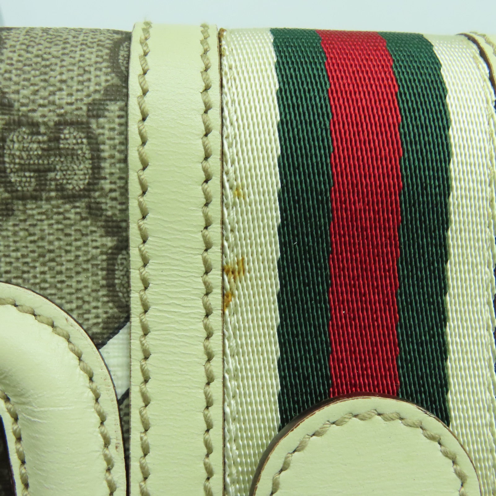 GUCCI 【激減優惠】帆布Treasure銀扣手挽袋米色/啡色