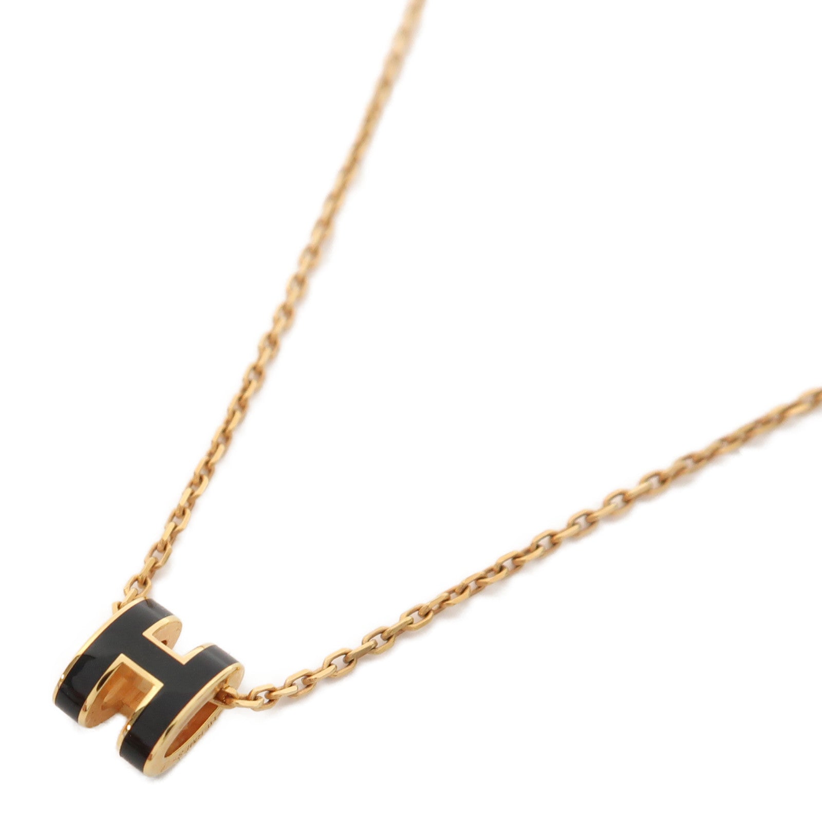 HERMES 【激減優惠】金屬Mini Pop H Necklace項鍊黑色