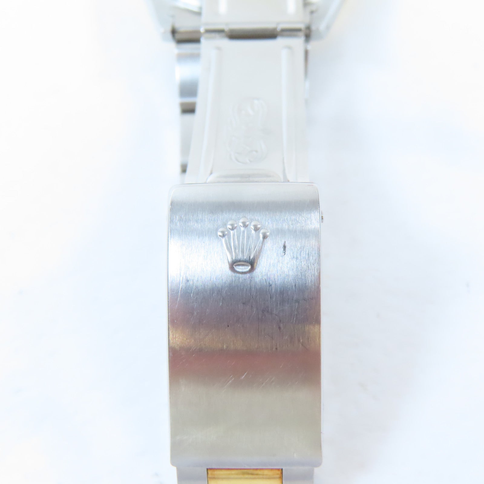 ROLEX Oyster Perpetual18K黃金/不鏽鋼手錶自動機芯白色#17.25cm