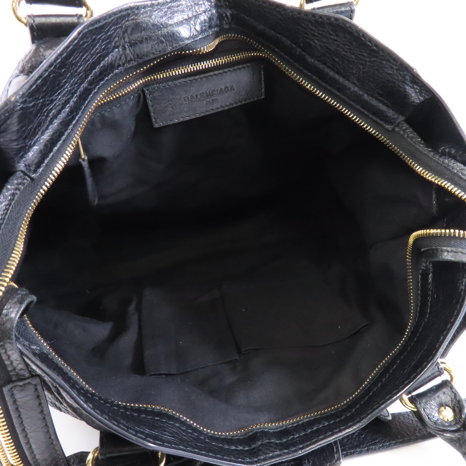 BALENCIAGA 羊皮皮革Giant City金扣手挽肩背兩用袋黑色