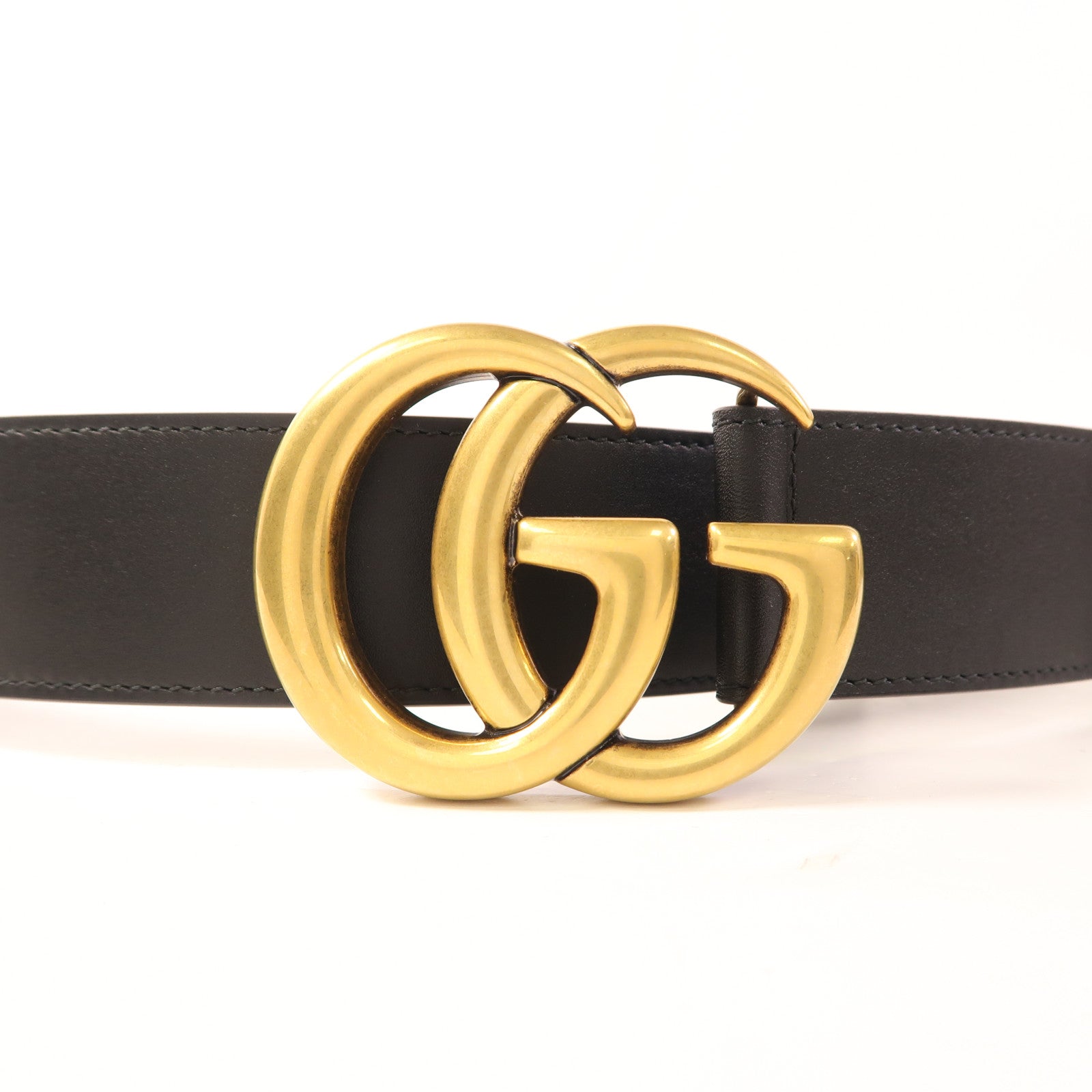 GUCCI 牛皮皮革GG Belt金扣皮帶